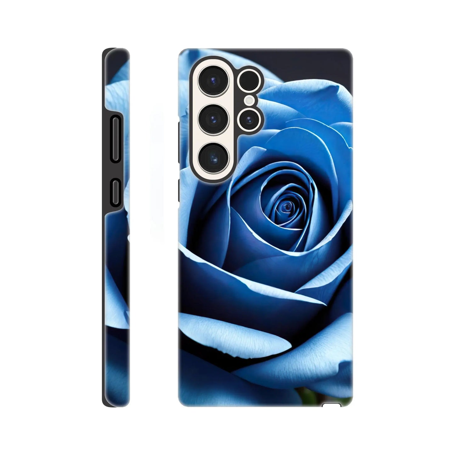 Smartphone-Hülle "Hart" - Blaue Rose - Foto Stil, KI-Kunst, Pflanzen, Galaxy-S23-Ultra - RolConArt