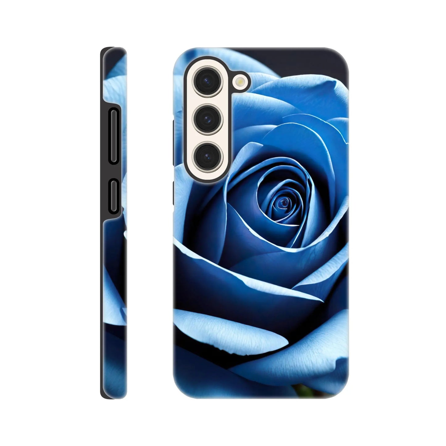 Smartphone-Hülle "Hart" - Blaue Rose - Foto Stil, KI-Kunst, Pflanzen, Galaxy-S23 - RolConArt