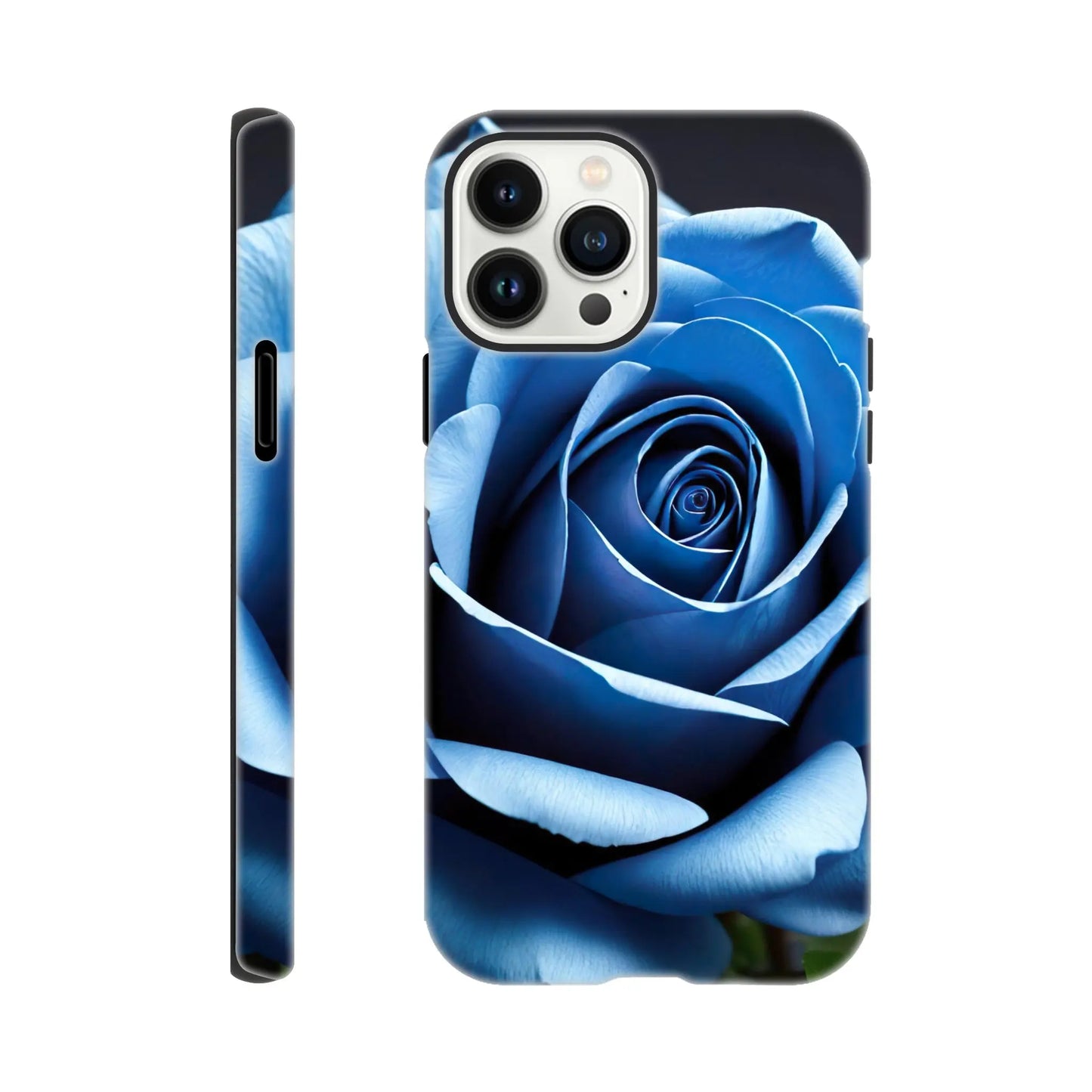 Smartphone-Hülle "Hart" - Blaue Rose - Foto Stil, KI-Kunst, Pflanzen, iPhone-13-Pro-Max - RolConArt