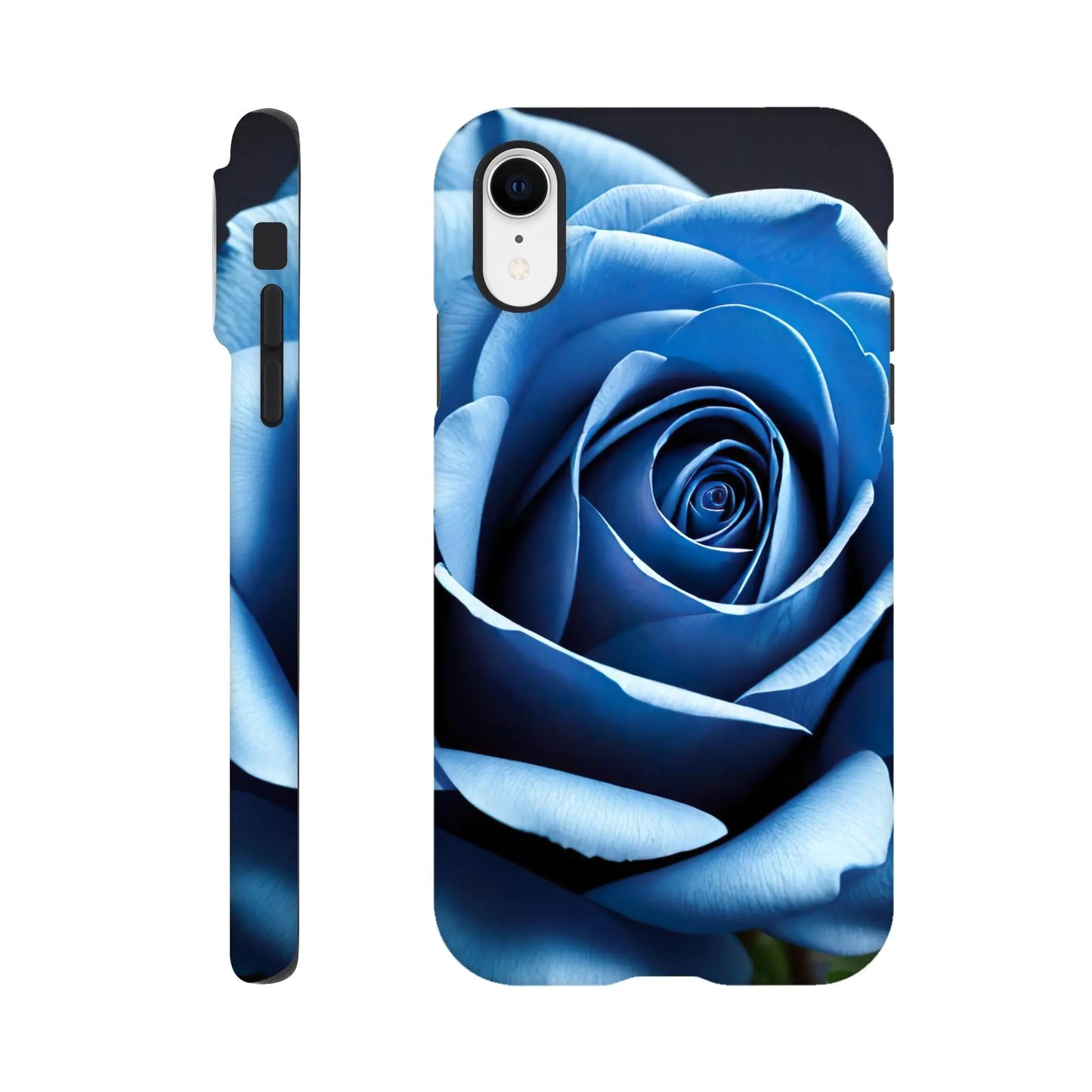 Smartphone-Hülle "Hart" - Blaue Rose - Foto Stil, KI-Kunst, Pflanzen, iPhone-XR - RolConArt