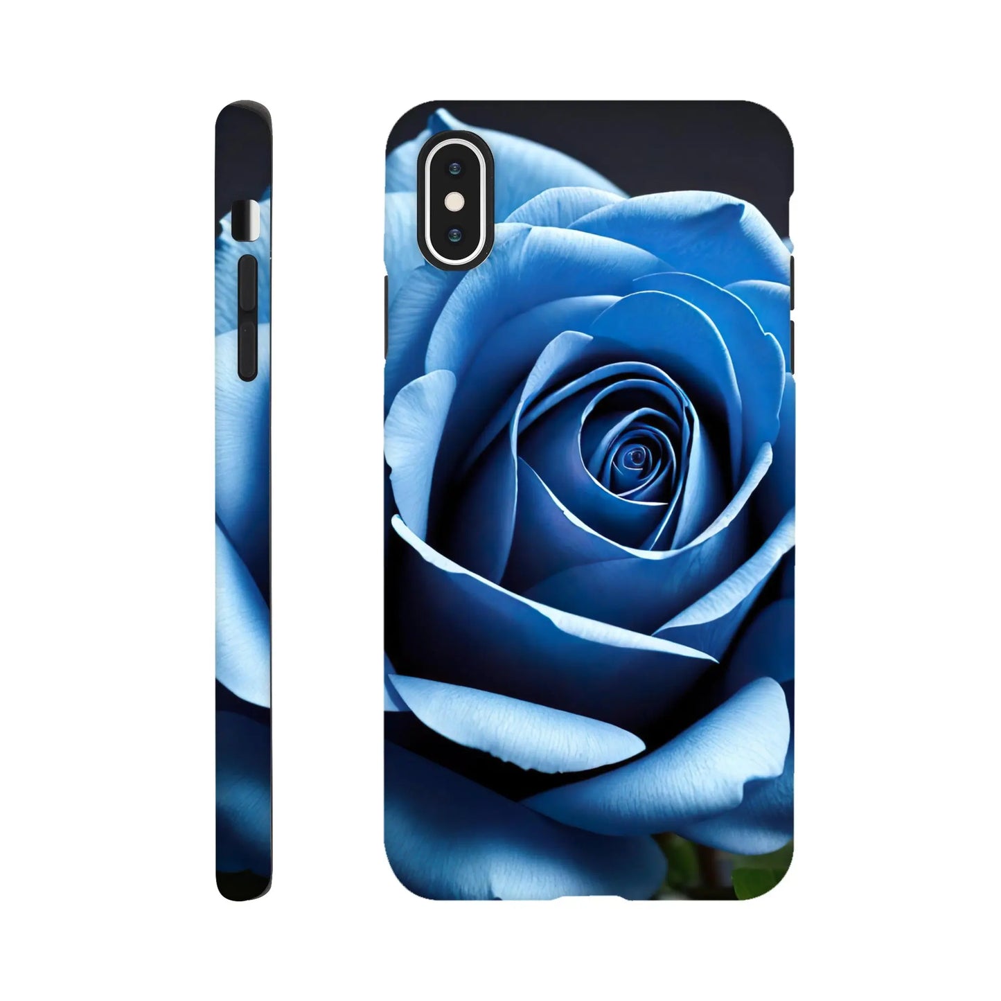 Smartphone-Hülle "Hart" - Blaue Rose - Foto Stil, KI-Kunst, Pflanzen, iPhone-XS-Max - RolConArt