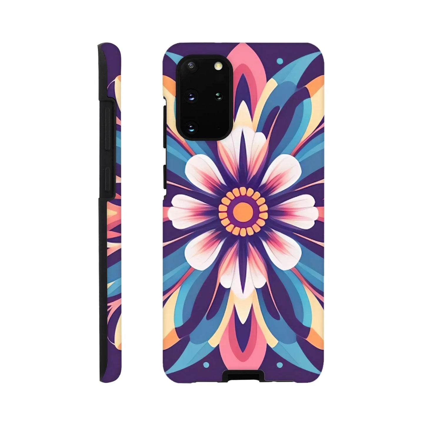 Smartphone-Hülle "Hart" - Blumen Tribal - Digitaler Stil, KI-Kunst, Pflanzen, Galaxy-S20-Plus - RolConArt