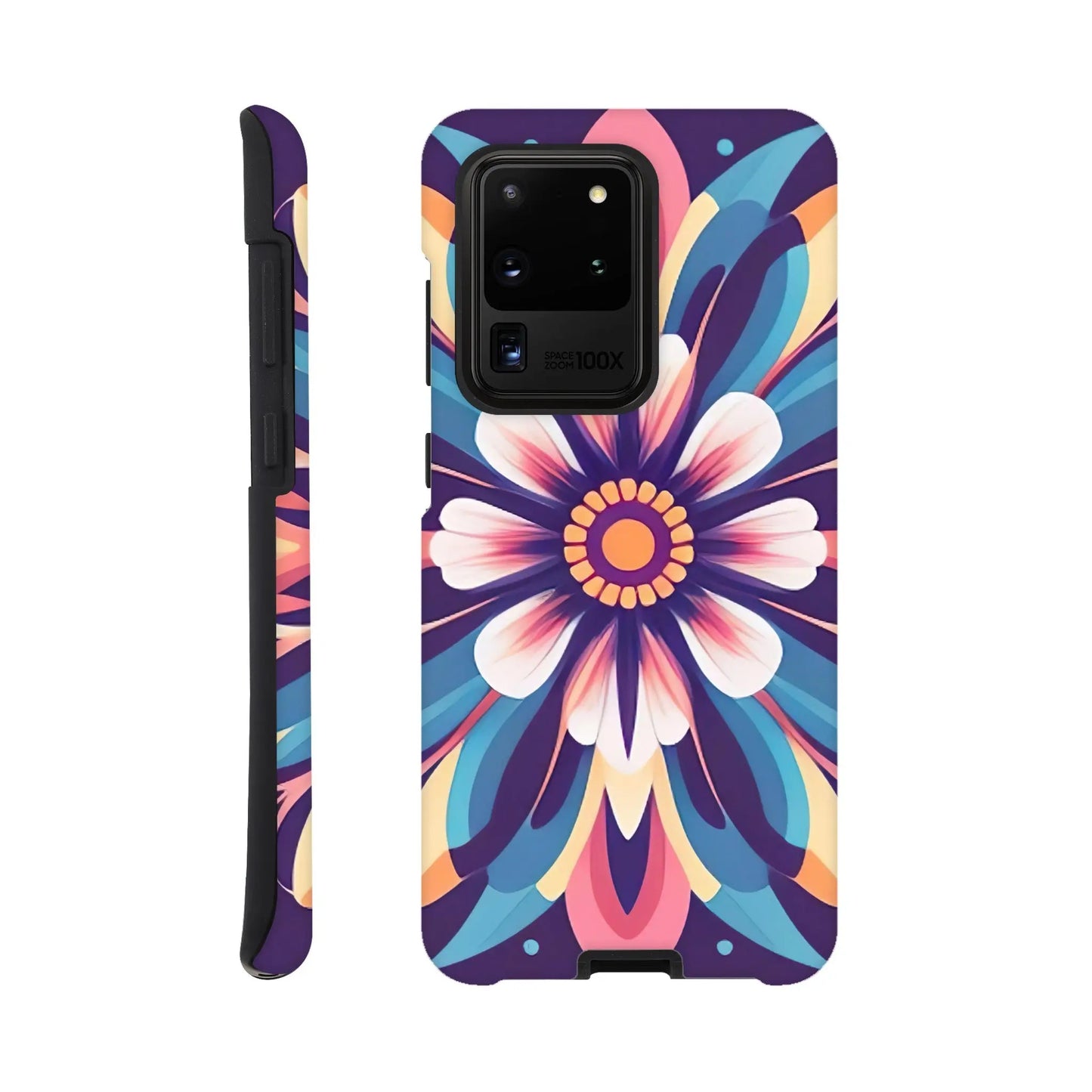 Smartphone-Hülle "Hart" - Blumen Tribal - Digitaler Stil, KI-Kunst, Pflanzen, Galaxy-S20-Ultra - RolConArt