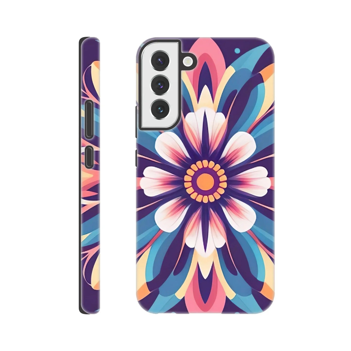 Smartphone-Hülle "Hart" - Blumen Tribal - Digitaler Stil, KI-Kunst, Pflanzen, Galaxy-S22-Plus - RolConArt