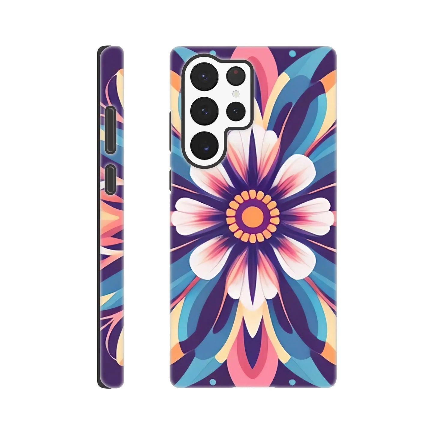 Smartphone-Hülle "Hart" - Blumen Tribal - Digitaler Stil, KI-Kunst, Pflanzen, Galaxy-S22-Ultra - RolConArt