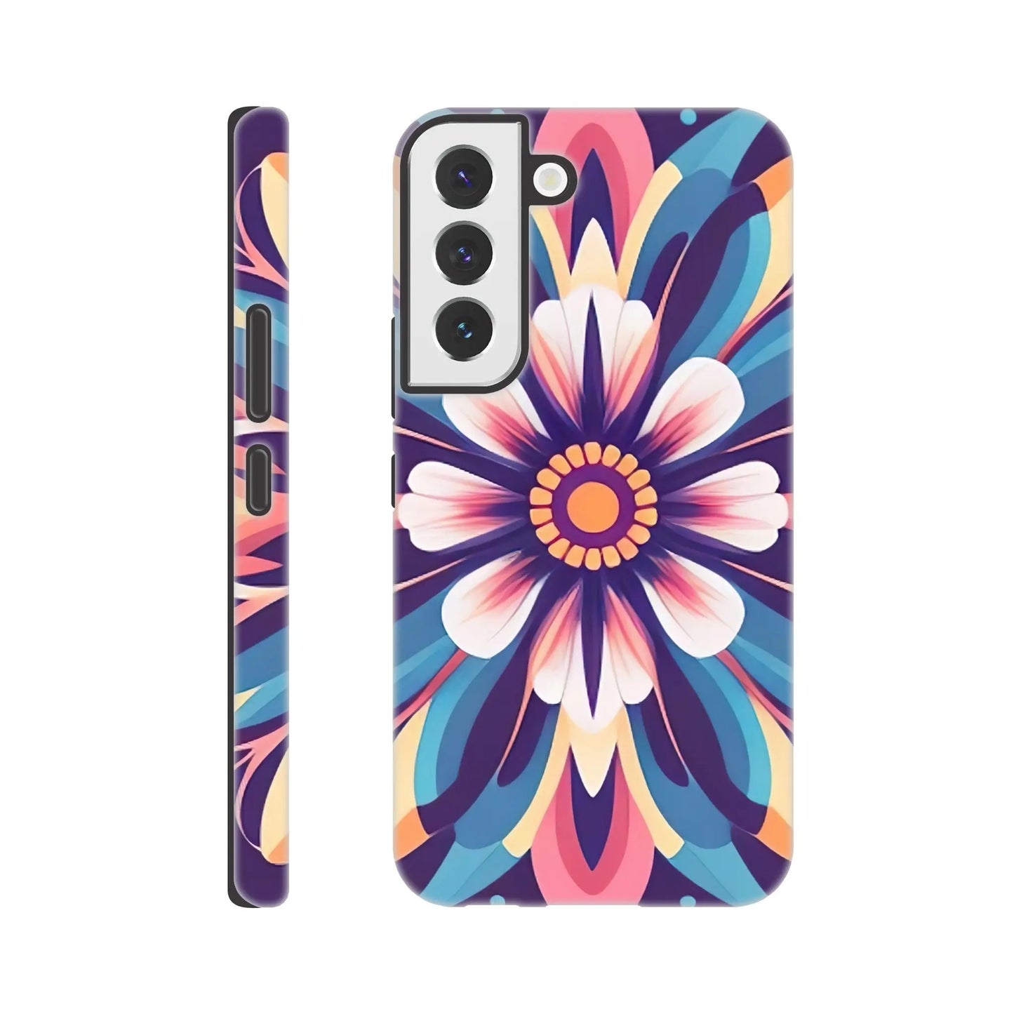 Smartphone-Hülle "Hart" - Blumen Tribal - Digitaler Stil, KI-Kunst, Pflanzen, Galaxy-S22 - RolConArt