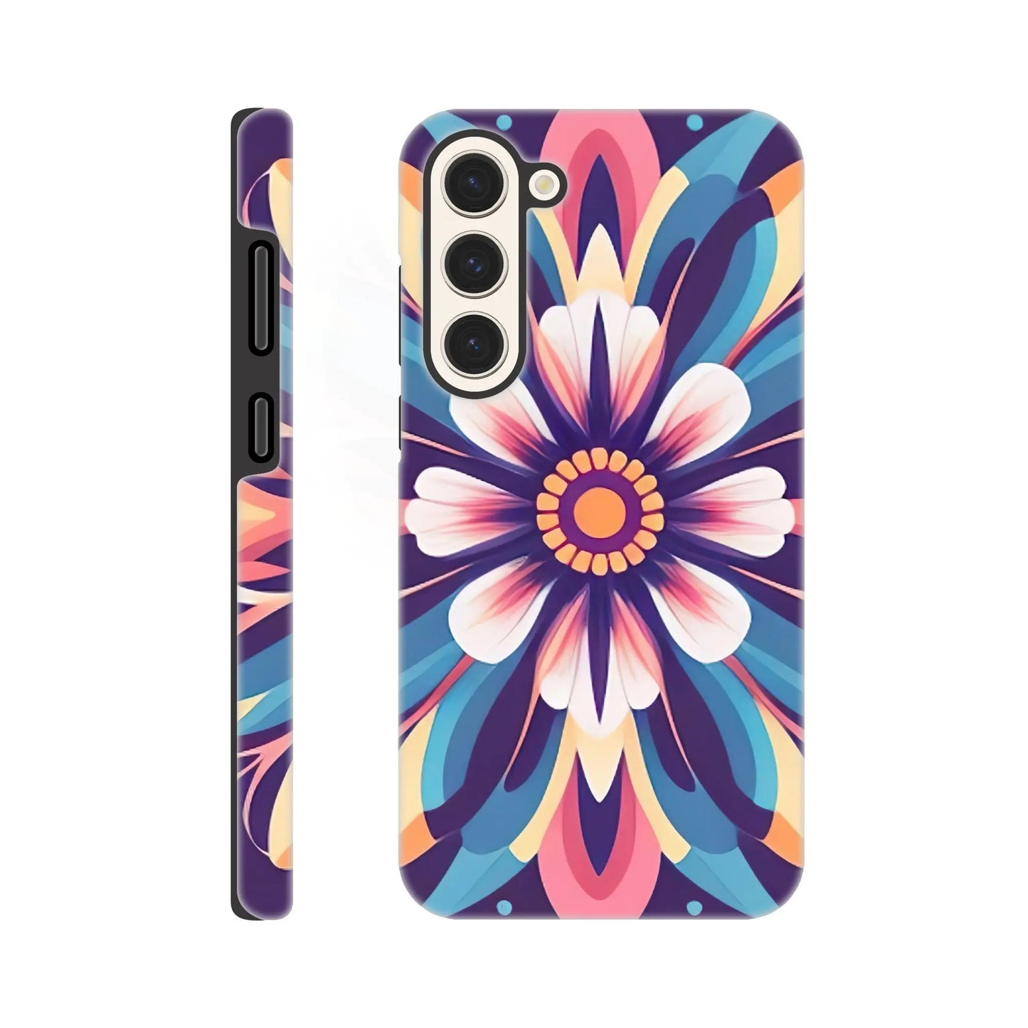 Smartphone-Hülle "Hart" - Blumen Tribal - Digitaler Stil, KI-Kunst, Pflanzen, Galaxy-S23-Plus - RolConArt