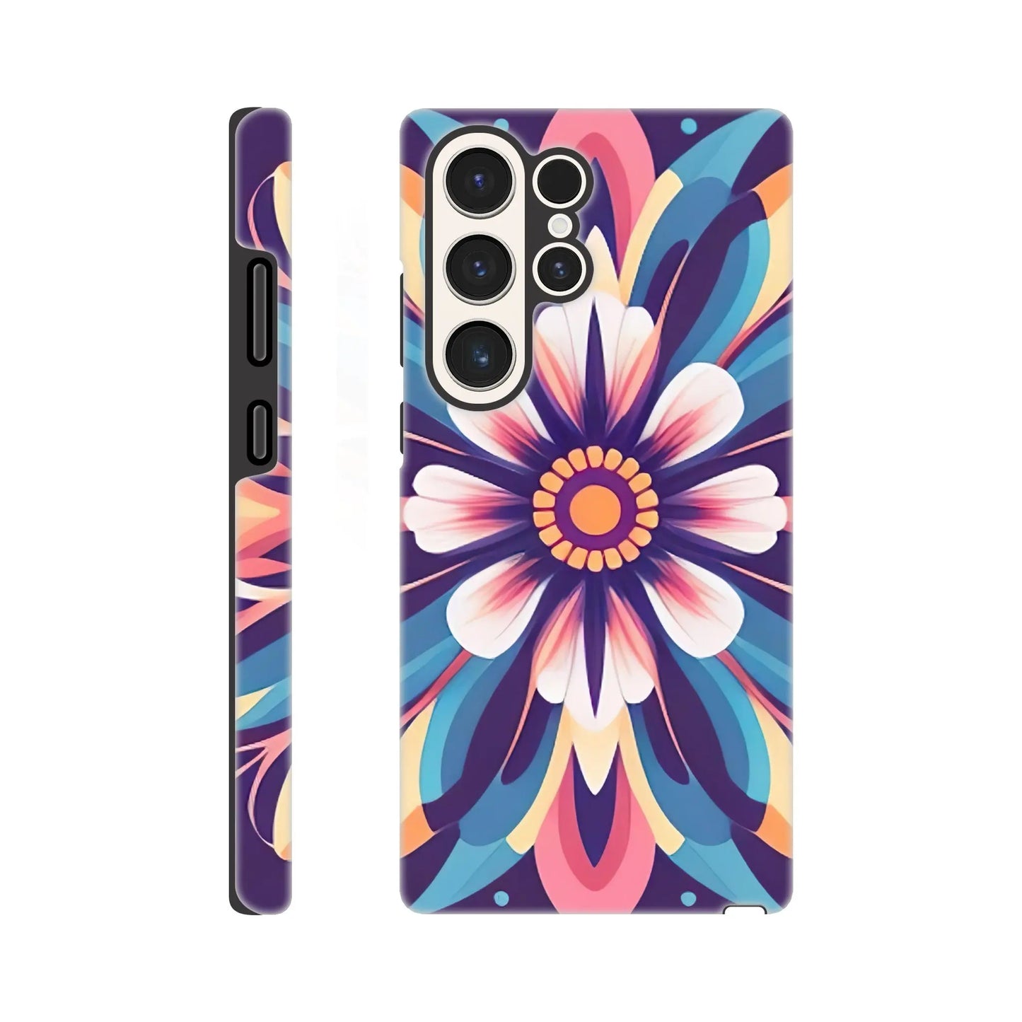 Smartphone-Hülle "Hart" - Blumen Tribal - Digitaler Stil, KI-Kunst, Pflanzen, Galaxy-S23-Ultra - RolConArt