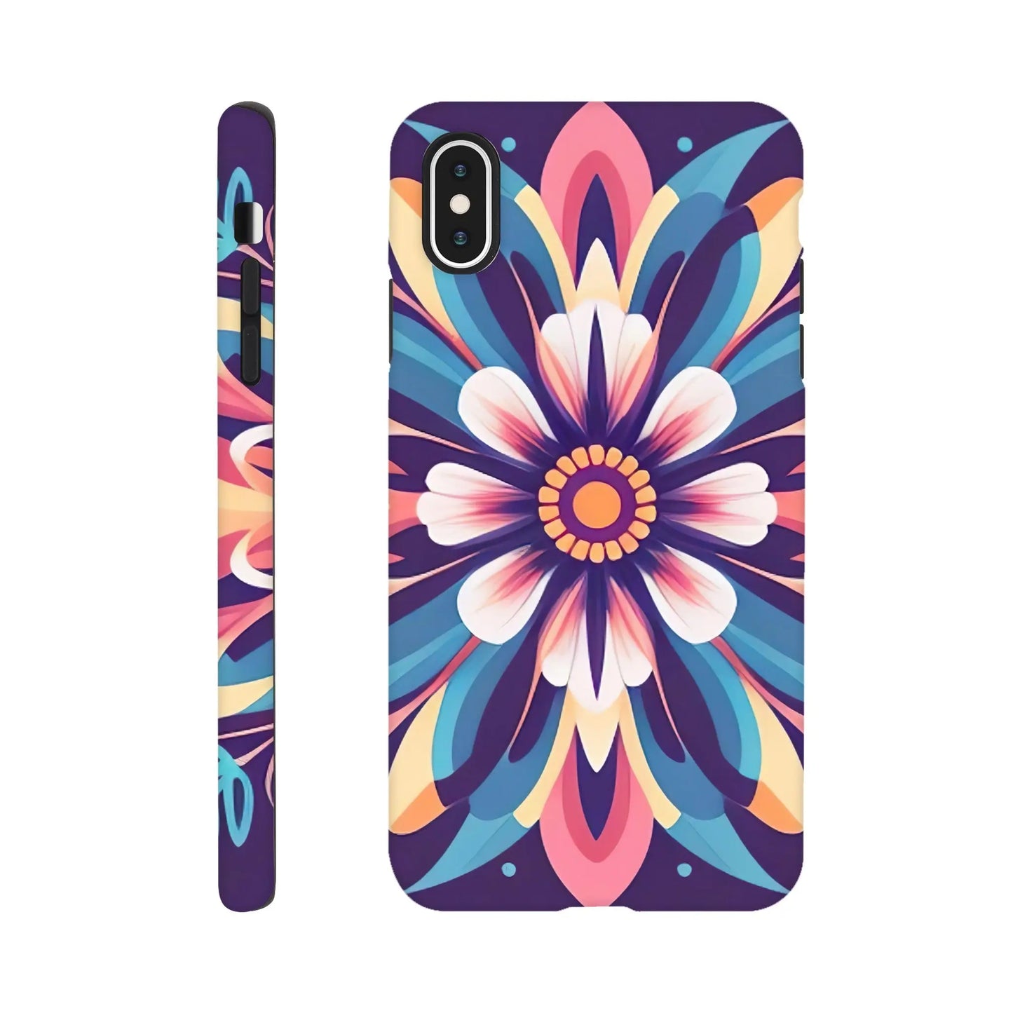 Smartphone-Hülle "Hart" - Blumen Tribal - Digitaler Stil, KI-Kunst, Pflanzen, iPhone-XS-Max - RolConArt