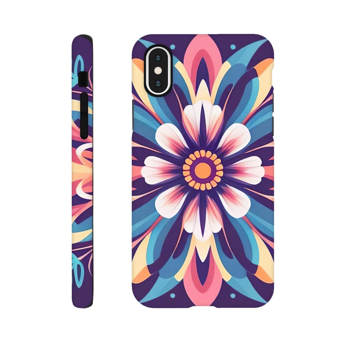 Smartphone-Hülle "Hart" - Blumen Tribal - Digitaler Stil, KI-Kunst, Pflanzen, iPhone-XS - RolConArt