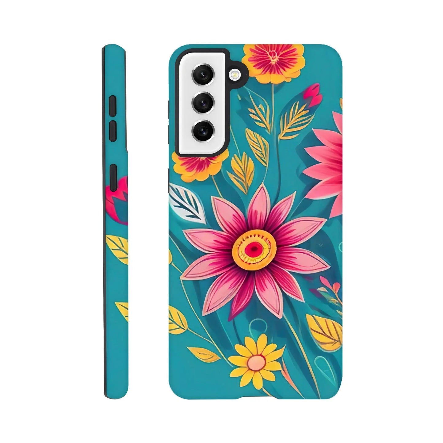 Smartphone-Hülle "Hart" - Blumen Vielfalt - Digitaler Stil, KI-Kunst, Pflanzen, Galaxy-S21-Plus - RolConArt