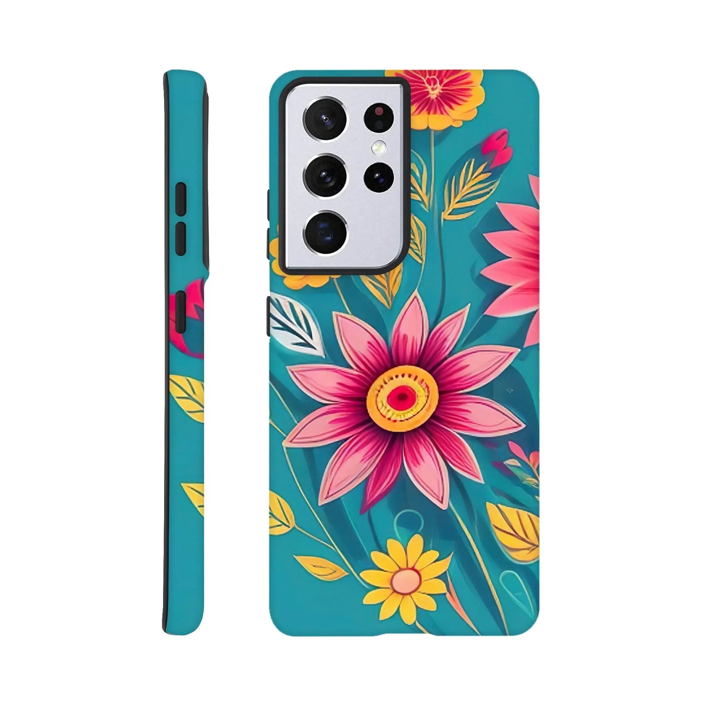 Smartphone-Hülle "Hart" - Blumen Vielfalt - Digitaler Stil, KI-Kunst, Pflanzen, Galaxy-S21-Ultra - RolConArt