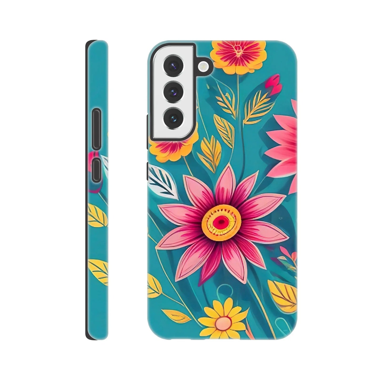 Smartphone-Hülle "Hart" - Blumen Vielfalt - Digitaler Stil, KI-Kunst, Pflanzen, Galaxy-S22-Plus - RolConArt