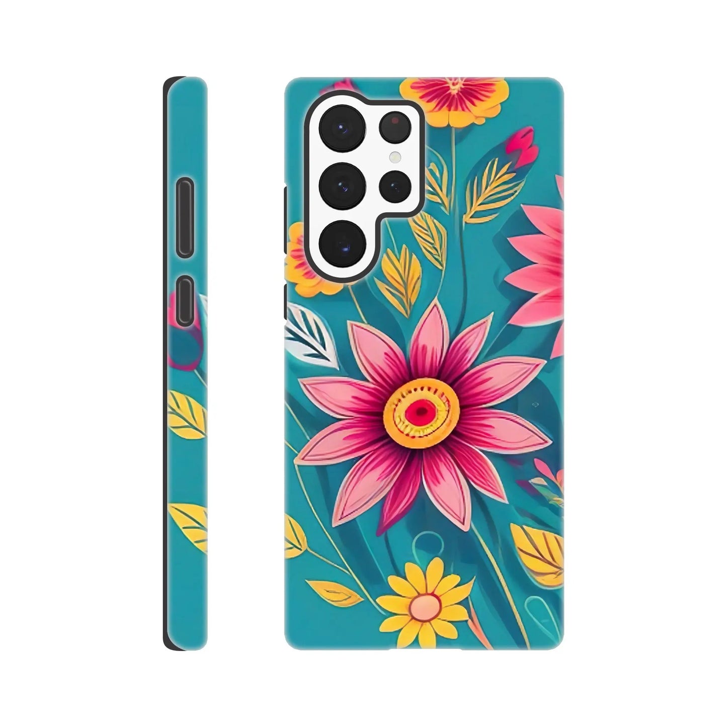 Smartphone-Hülle "Hart" - Blumen Vielfalt - Digitaler Stil, KI-Kunst, Pflanzen, Galaxy-S22-Ultra - RolConArt