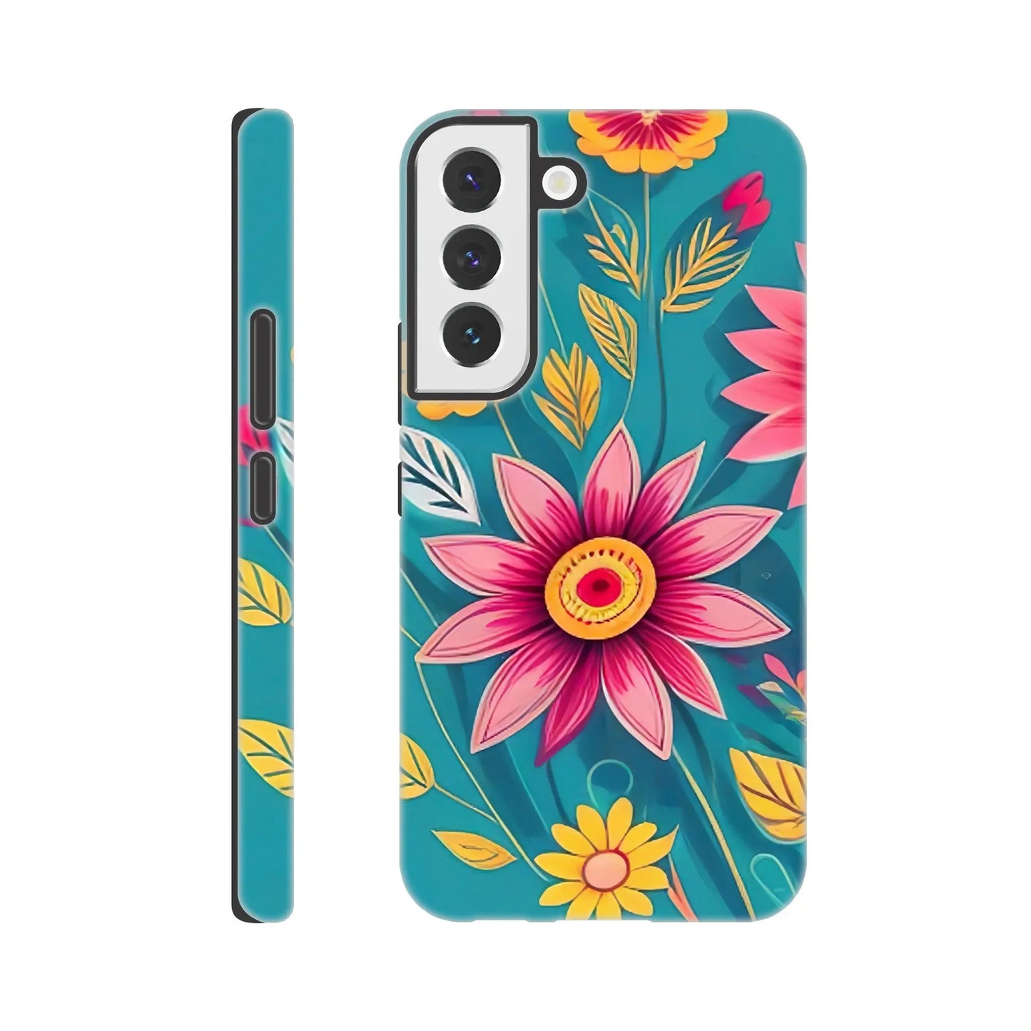 Smartphone-Hülle "Hart" - Blumen Vielfalt - Digitaler Stil, KI-Kunst, Pflanzen, Galaxy-S22 - RolConArt