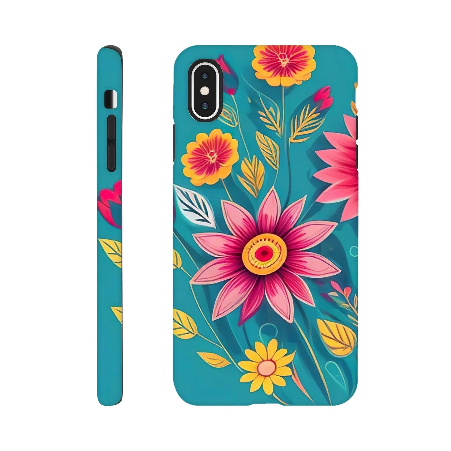 Smartphone-Hülle "Hart" - Blumen Vielfalt - Digitaler Stil, KI-Kunst, Pflanzen, iPhone-XS-Max - RolConArt