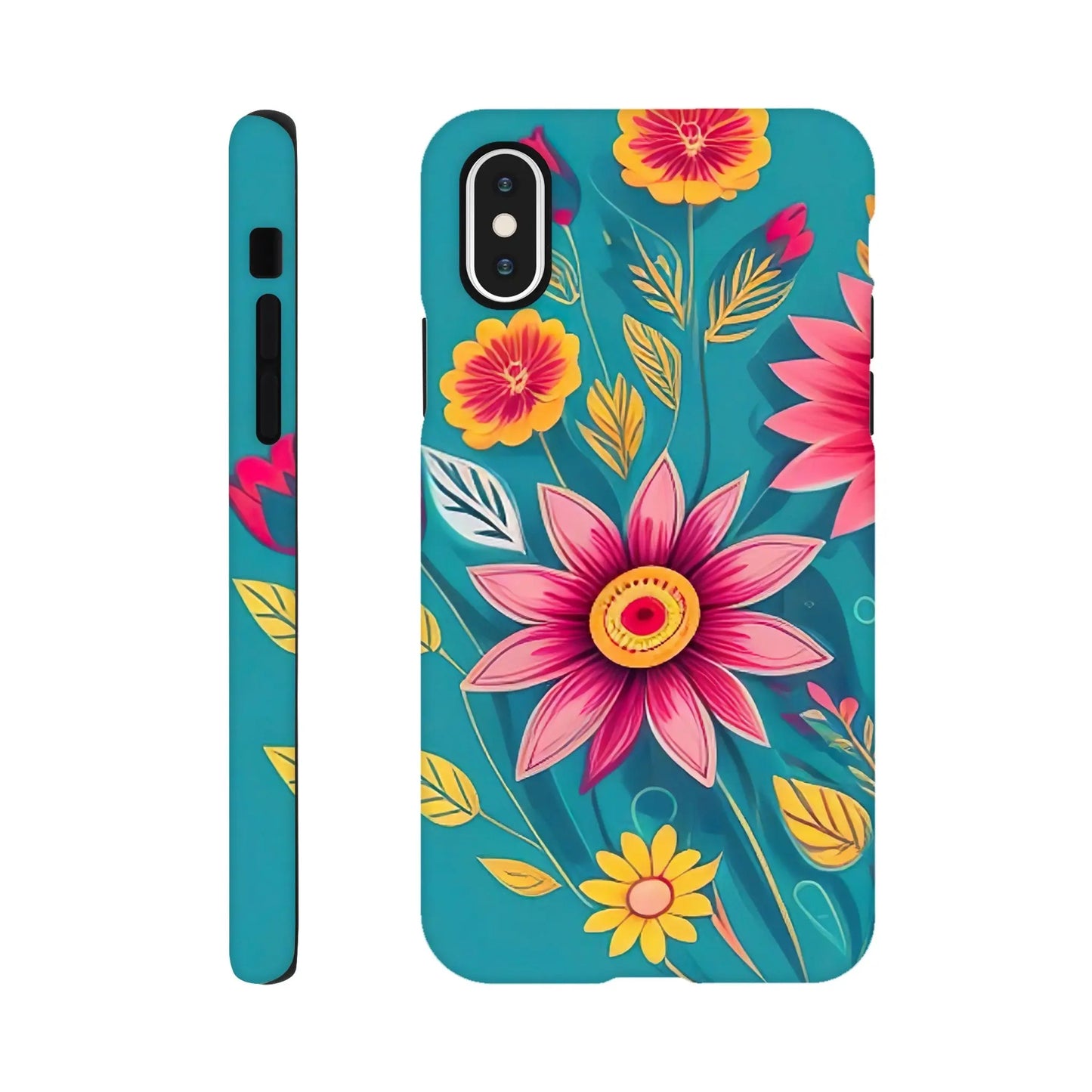 Smartphone-Hülle "Hart" - Blumen Vielfalt - Digitaler Stil, KI-Kunst, Pflanzen, iPhone-XS - RolConArt