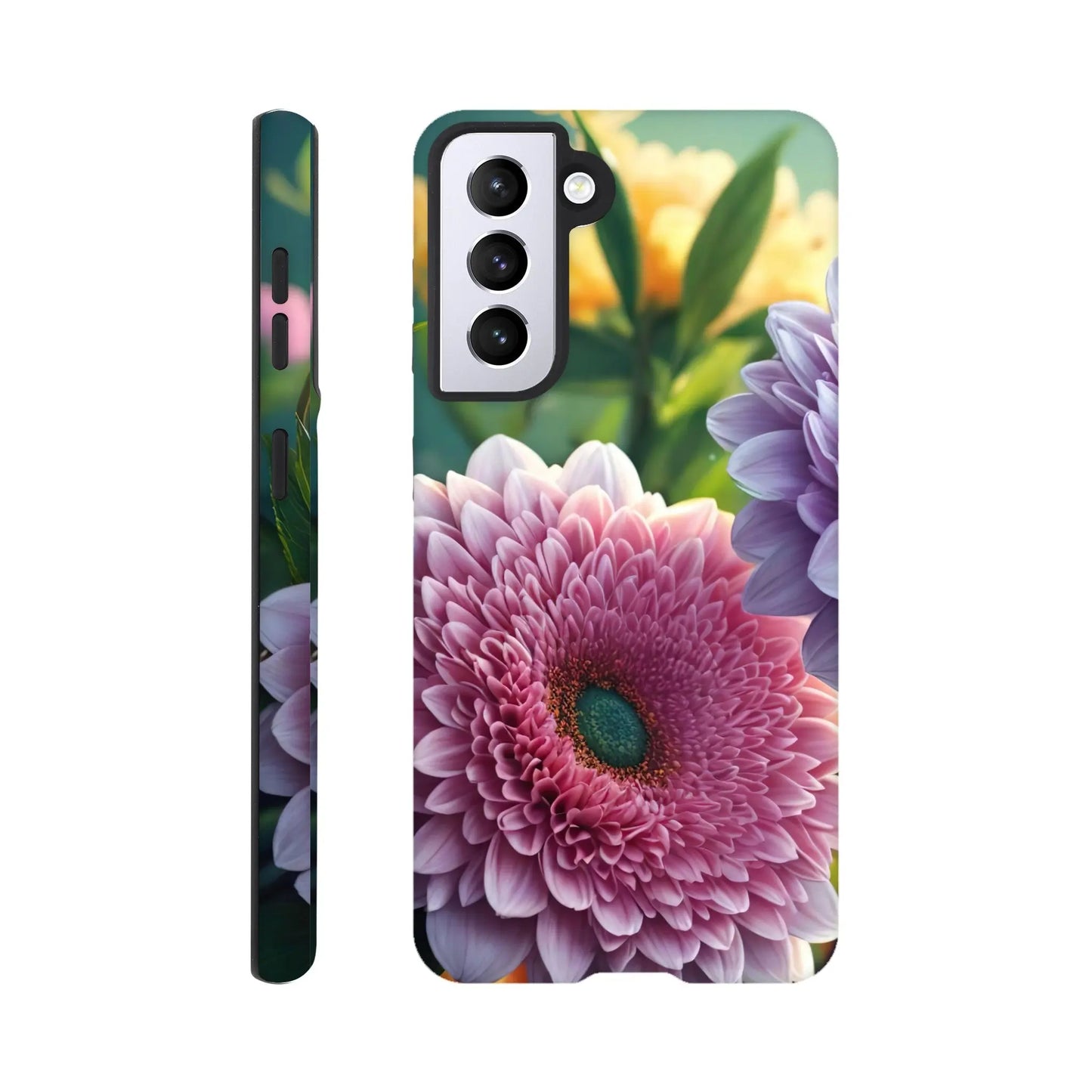 Smartphone-Hülle "Hart" - Blumen Vielfalt - Foto Stil, KI-Kunst, Pflanzen, Galaxy-S21 - RolConArt