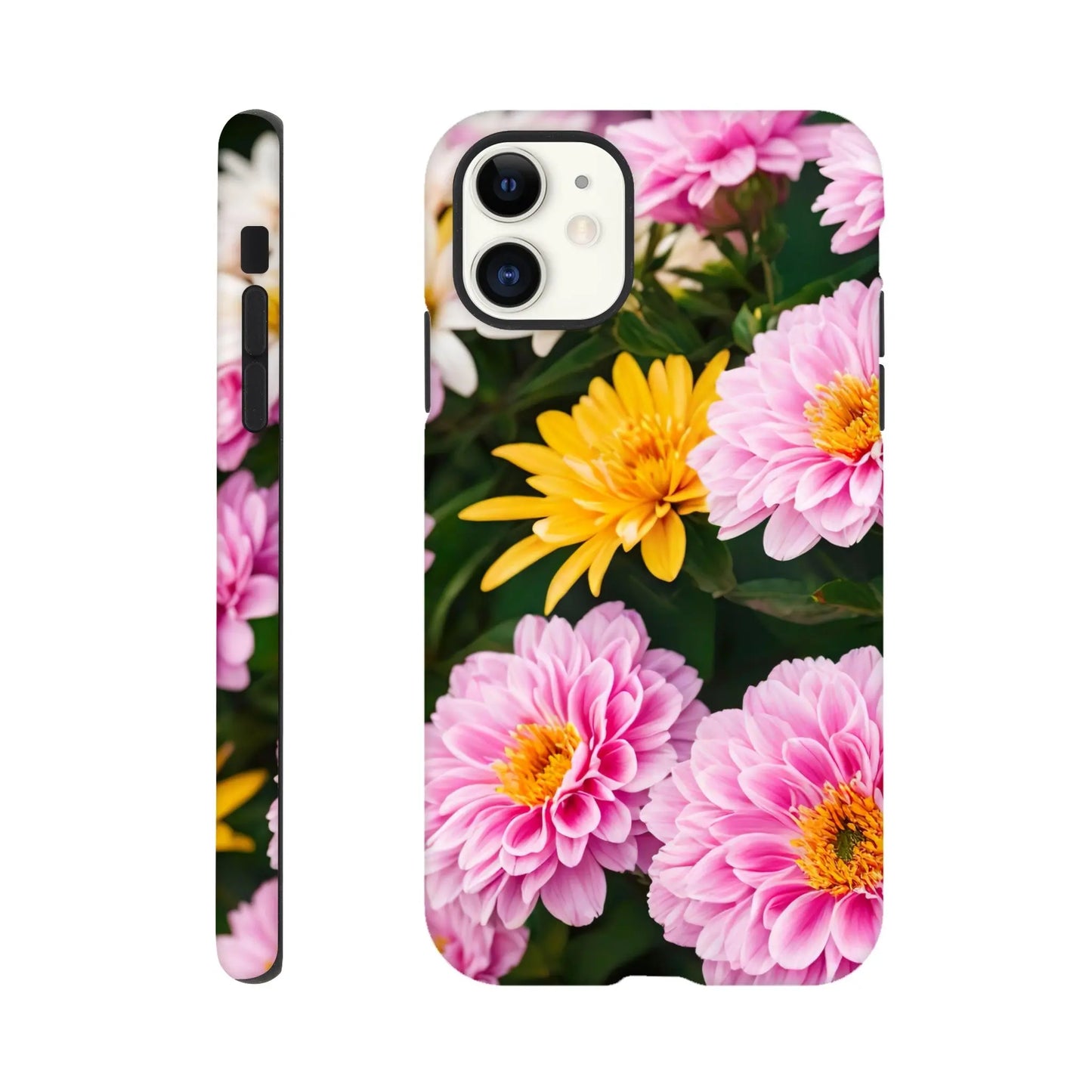 Smartphone-Hülle "Hart" - Blumen Vielfalt - Foto Stil, KI-Kunst, Pflanzen, iPhone-11 - RolConArt