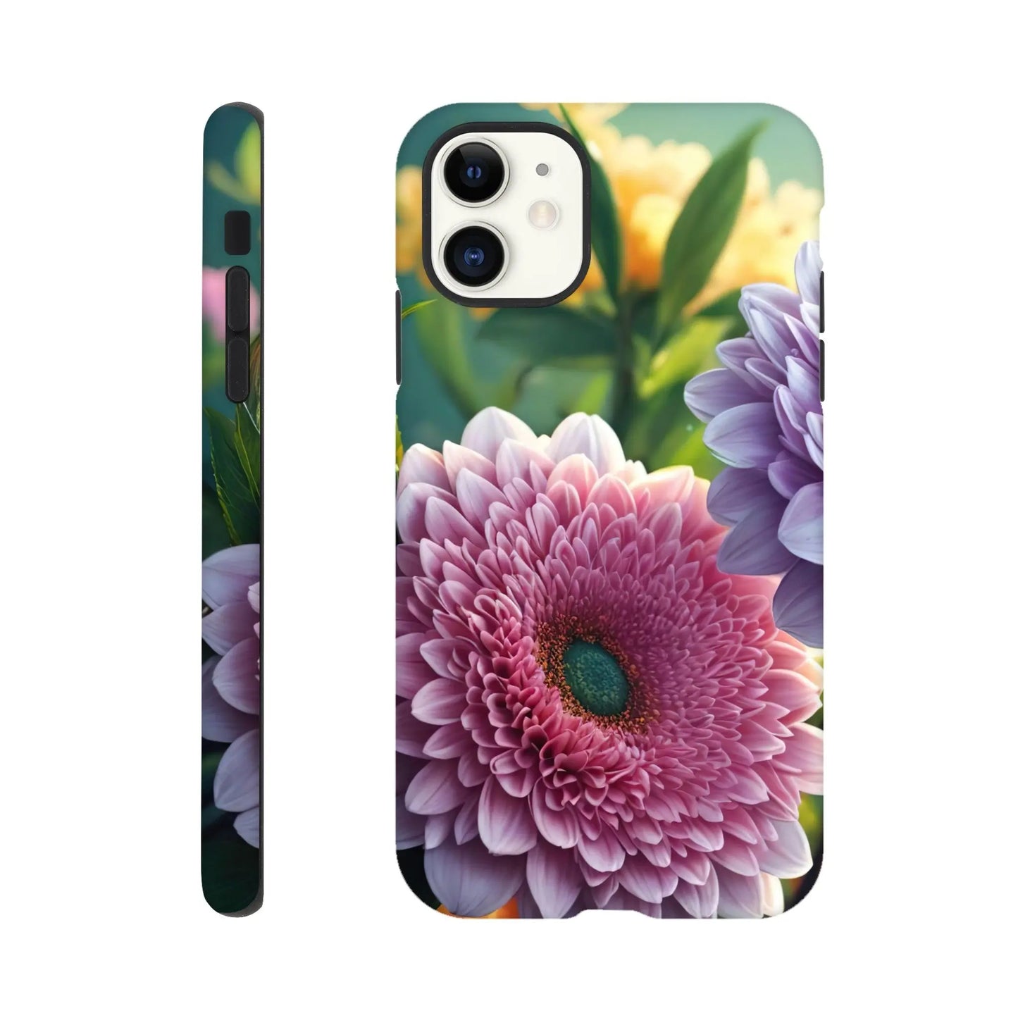 Smartphone-Hülle "Hart" - Blumen Vielfalt - Foto Stil, KI-Kunst, Pflanzen, iPhone-11 - RolConArt