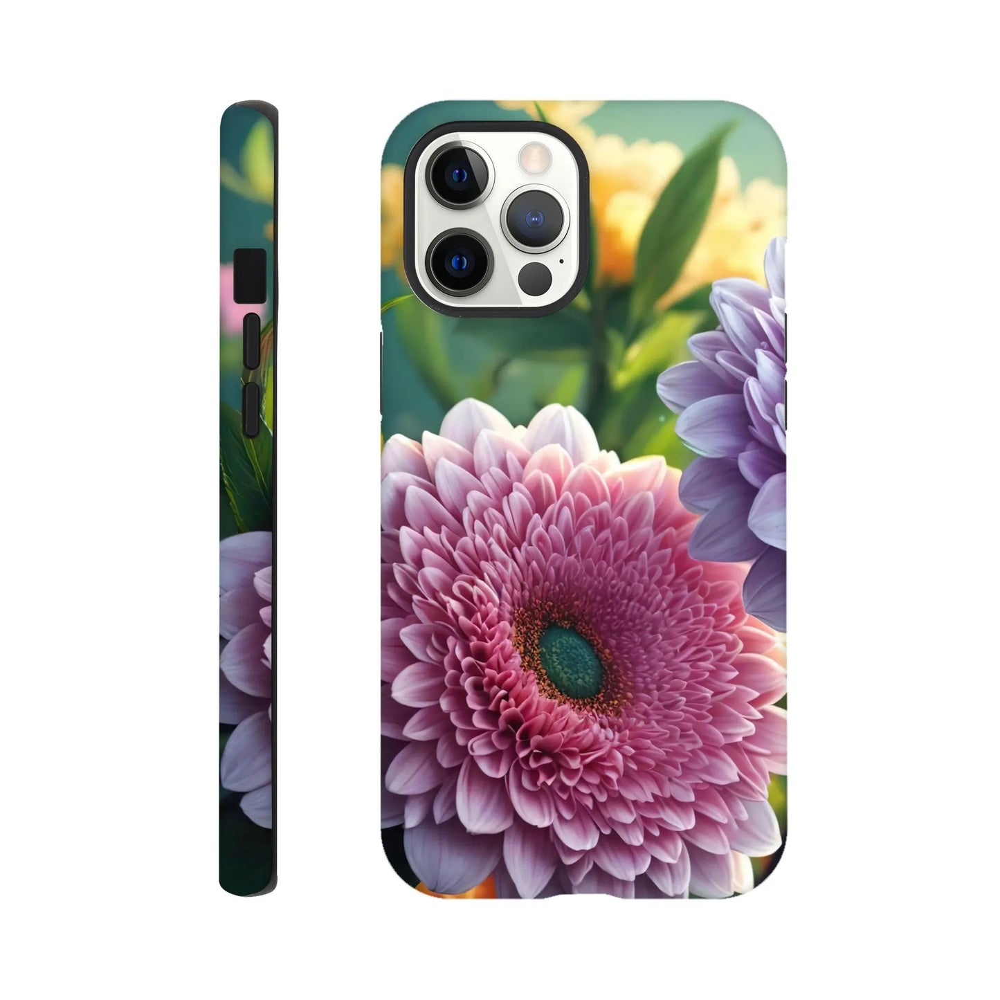 Smartphone-Hülle "Hart" - Blumen Vielfalt - Foto Stil, KI-Kunst, Pflanzen, iPhone-12-Pro-Max - RolConArt