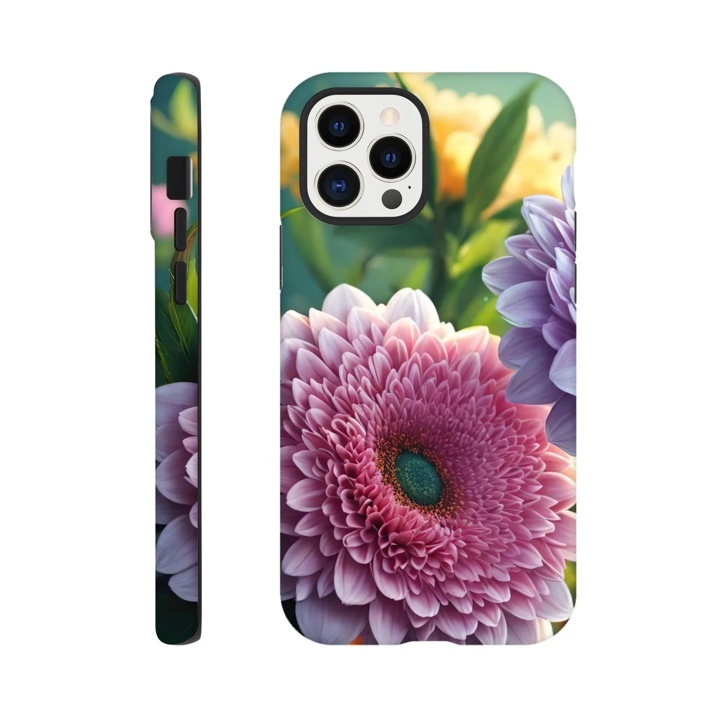 Smartphone-Hülle "Hart" - Blumen Vielfalt - Foto Stil, KI-Kunst, Pflanzen, iPhone-12-Pro - RolConArt