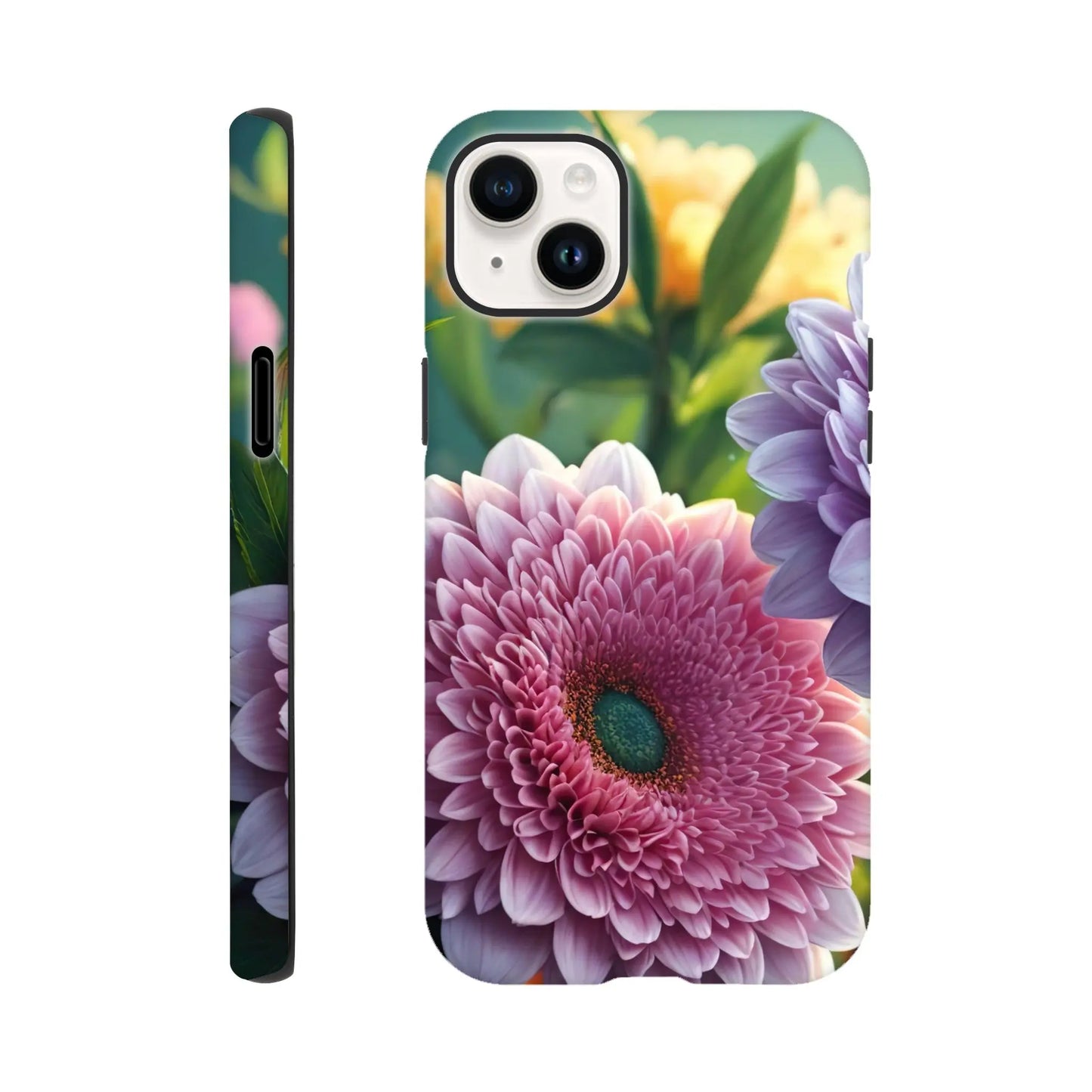 Smartphone-Hülle "Hart" - Blumen Vielfalt - Foto Stil, KI-Kunst, Pflanzen, iPhone-14-Plus - RolConArt