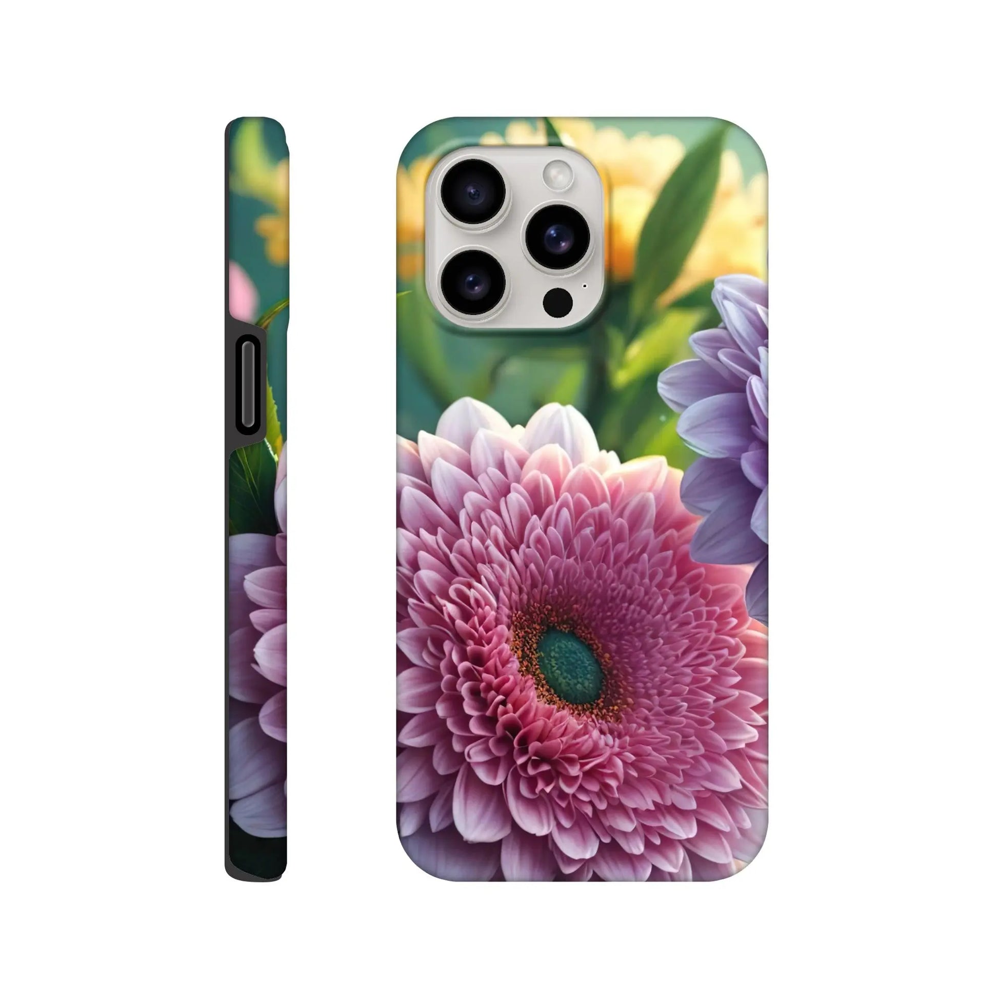 Smartphone-Hülle "Hart" - Blumen Vielfalt - Foto Stil, KI-Kunst, Pflanzen, iPhone-15-Pro-Max - RolConArt