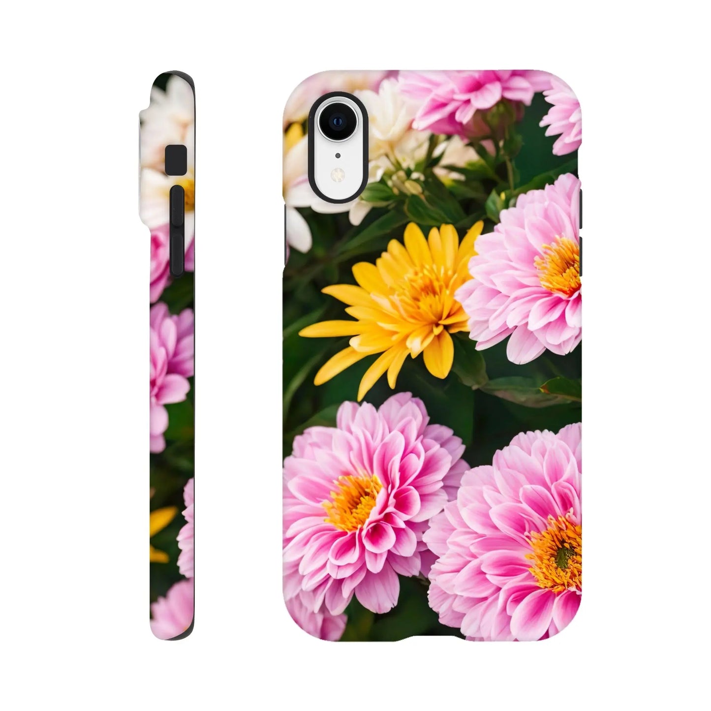 Smartphone-Hülle "Hart" - Blumen Vielfalt - Foto Stil, KI-Kunst, Pflanzen, iPhone-XR - RolConArt