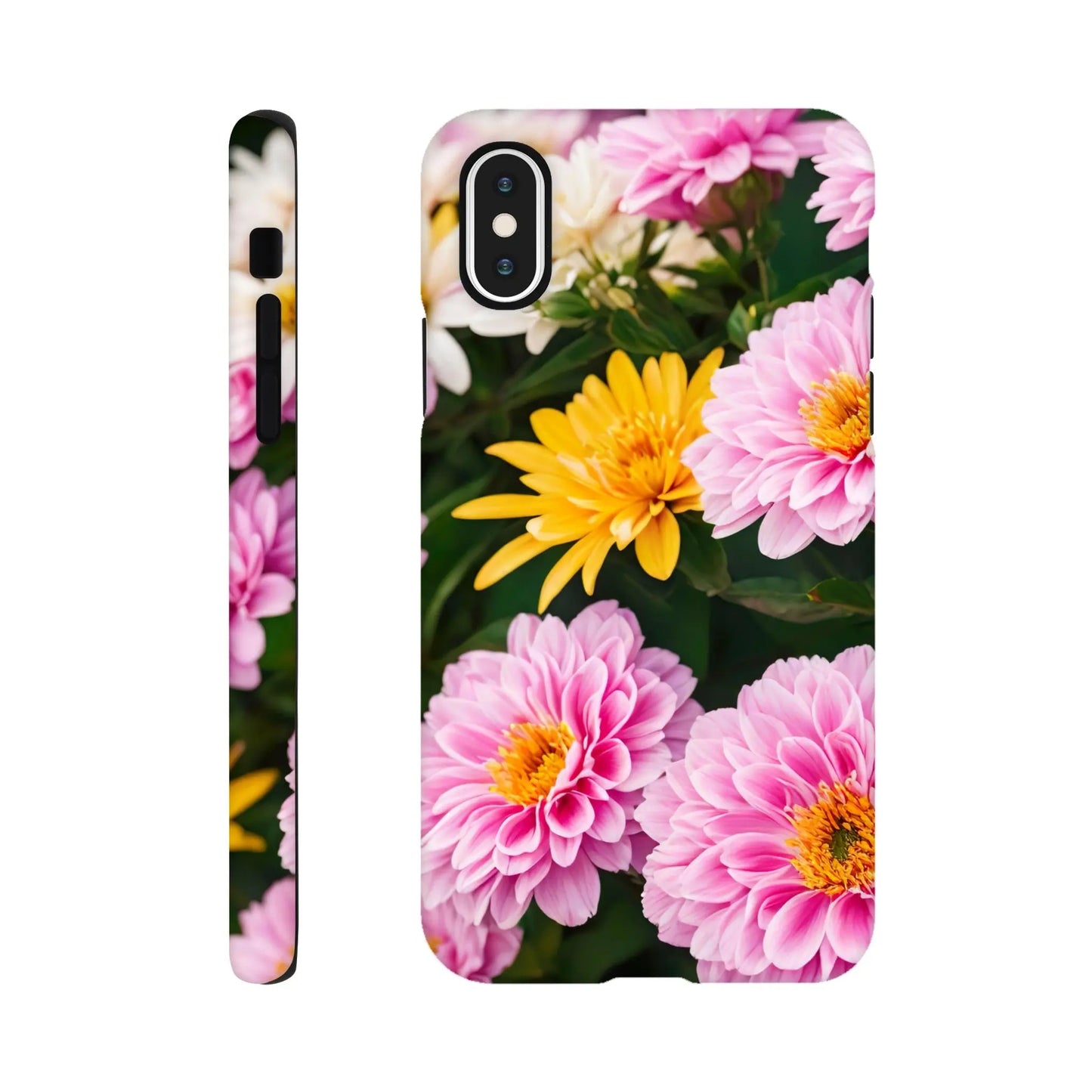 Smartphone-Hülle "Hart" - Blumen Vielfalt - Foto Stil, KI-Kunst, Pflanzen, iPhone-XS - RolConArt