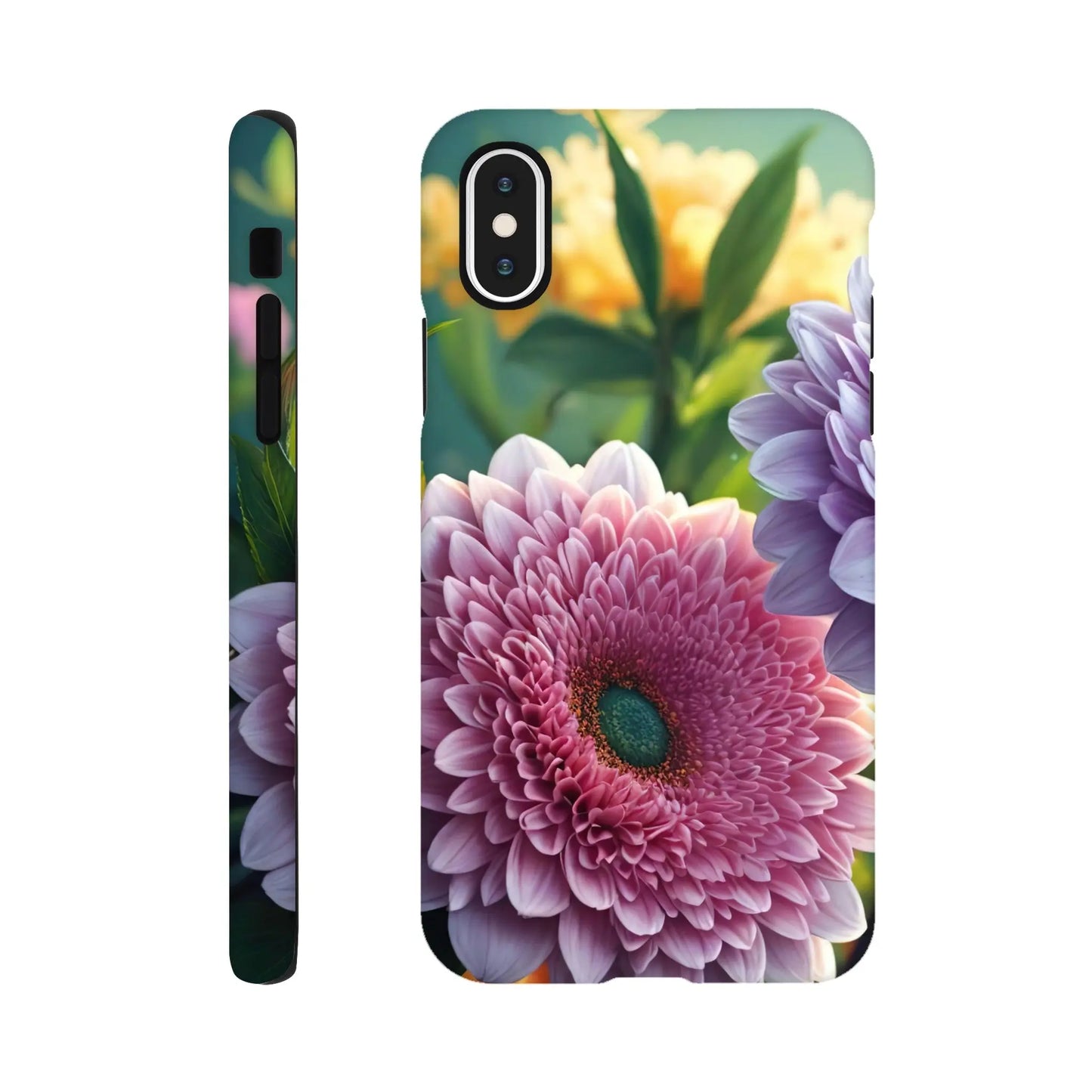 Smartphone-Hülle "Hart" - Blumen Vielfalt - Foto Stil, KI-Kunst, Pflanzen, iPhone-XS - RolConArt