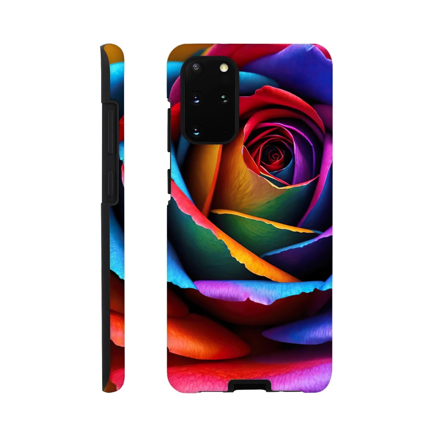 Smartphone-Hülle "Hart" - Bunte Rose - Foto Stil, KI-Kunst, Pflanzen, Galaxy-S20-Plus - RolConArt