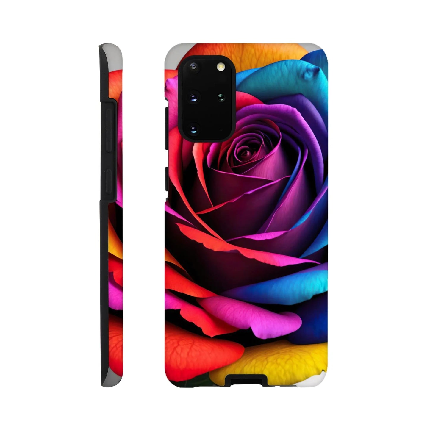 Smartphone-Hülle "Hart" - Bunte Rose - Foto Stil, KI-Kunst, Pflanzen, Galaxy-S20-Plus - RolConArt