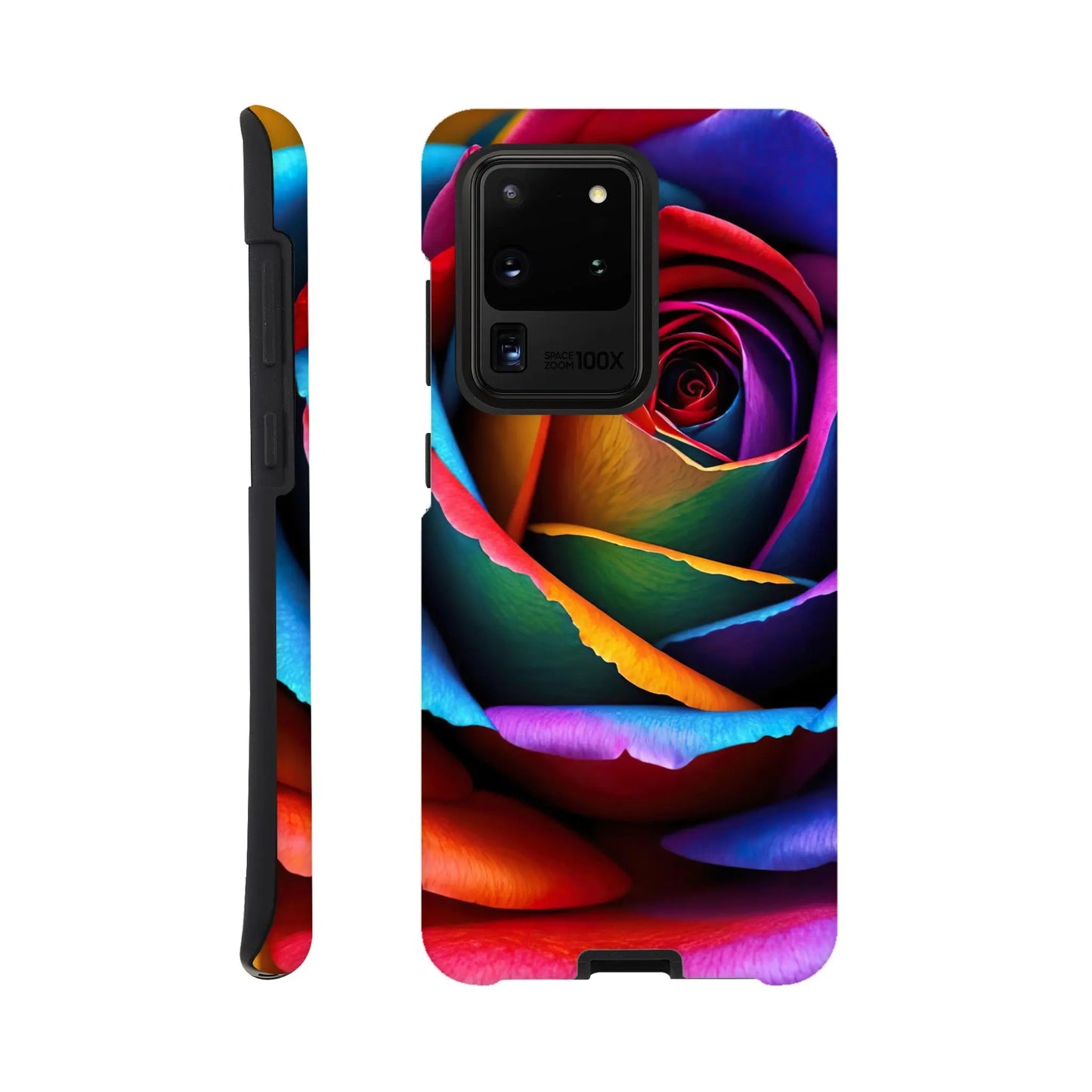 Smartphone-Hülle "Hart" - Bunte Rose - Foto Stil, KI-Kunst, Pflanzen, Galaxy-S20-Ultra - RolConArt