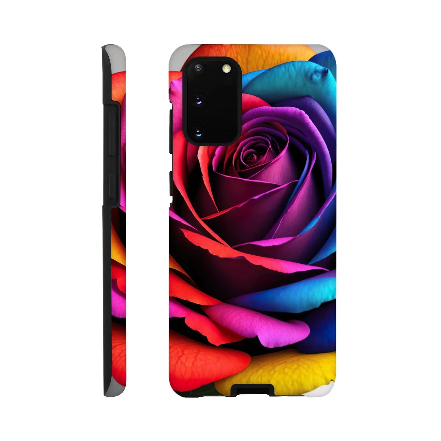 Smartphone-Hülle "Hart" - Bunte Rose - Foto Stil, KI-Kunst, Pflanzen, Galaxy-S20 - RolConArt