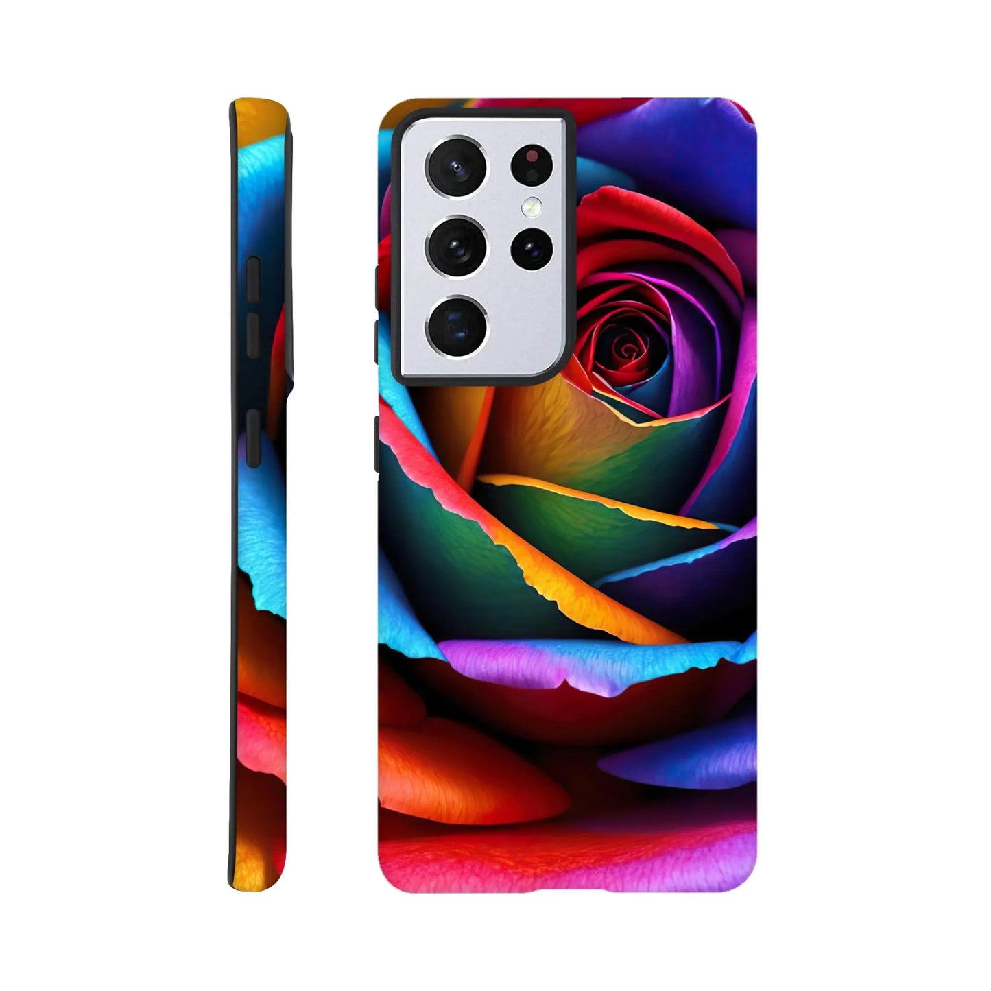 Smartphone-Hülle "Hart" - Bunte Rose - Foto Stil, KI-Kunst, Pflanzen, Galaxy-S21-Ultra - RolConArt