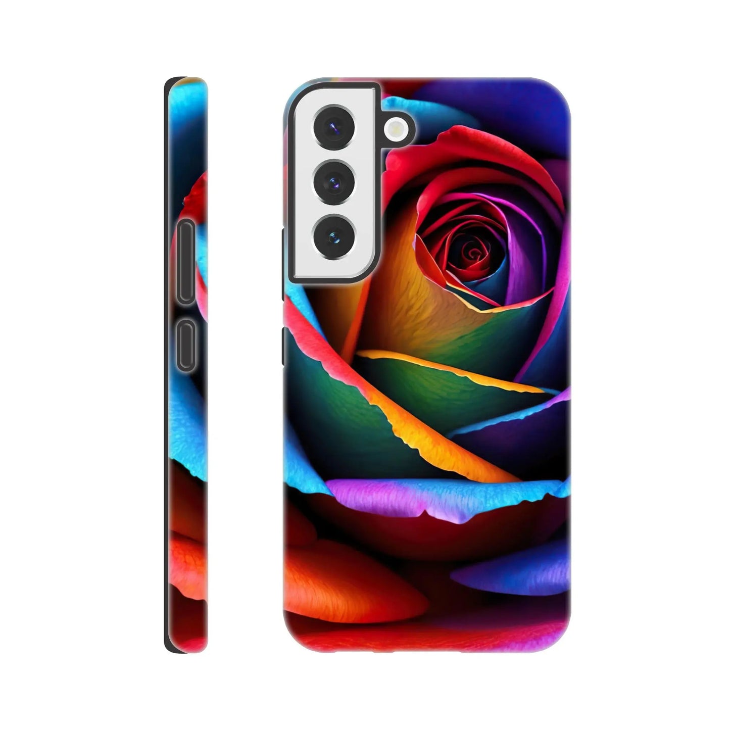 Smartphone-Hülle "Hart" - Bunte Rose - Foto Stil, KI-Kunst, Pflanzen, Galaxy-S22 - RolConArt