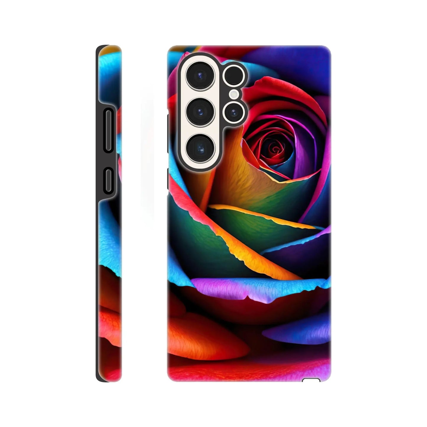 Smartphone-Hülle "Hart" - Bunte Rose - Foto Stil, KI-Kunst, Pflanzen, Galaxy-S23-Ultra - RolConArt