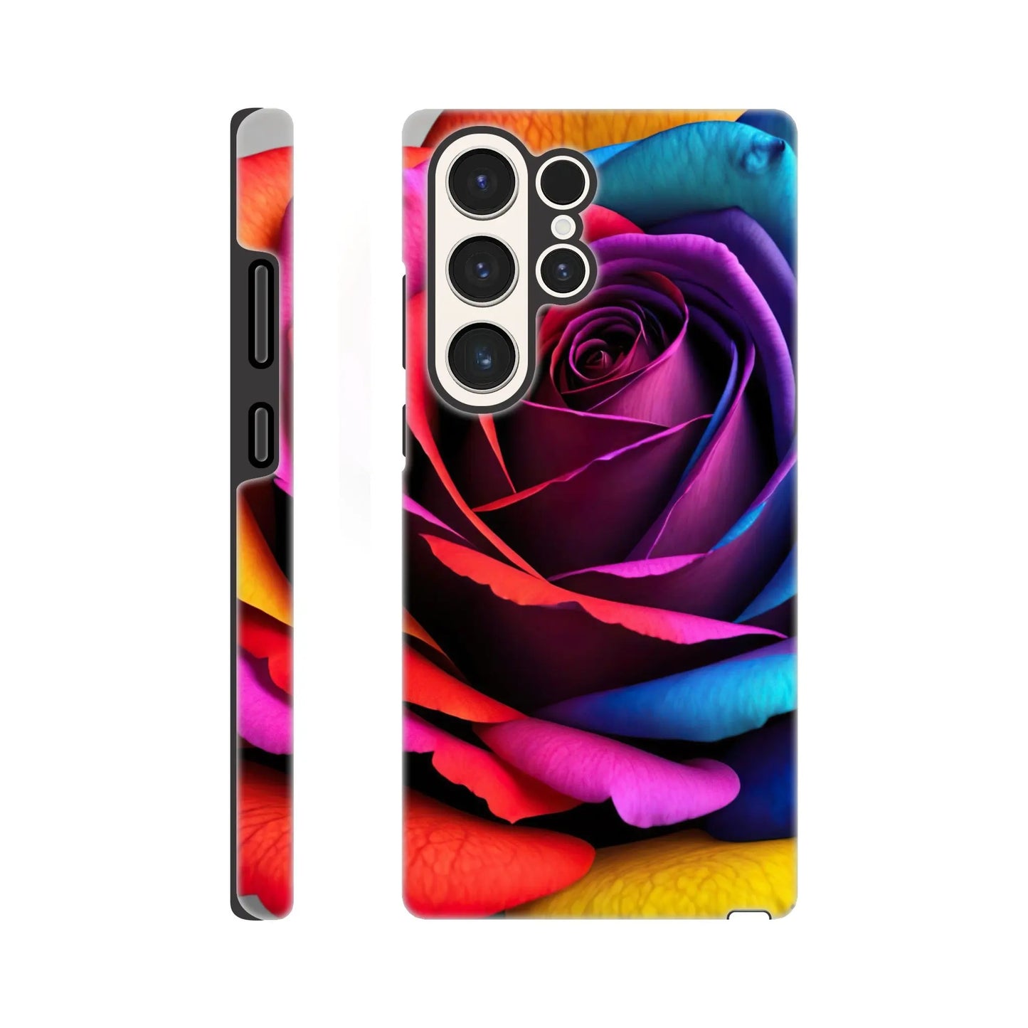 Smartphone-Hülle "Hart" - Bunte Rose - Foto Stil, KI-Kunst, Pflanzen, Galaxy-S23-Ultra - RolConArt