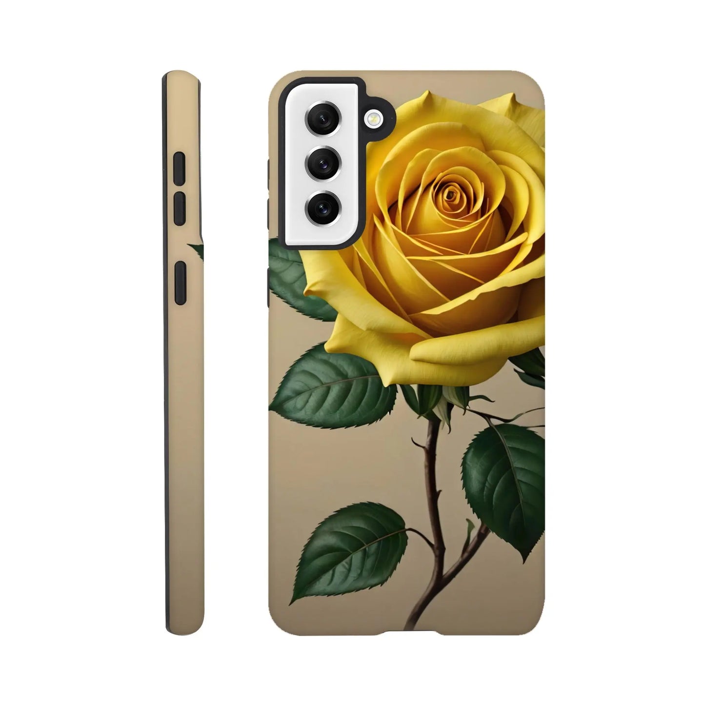 Smartphone-Hülle "Hart" - Gelbe Rose - Foto Stil, KI-Kunst, Pflanzen, Galaxy-S21-Plus - RolConArt