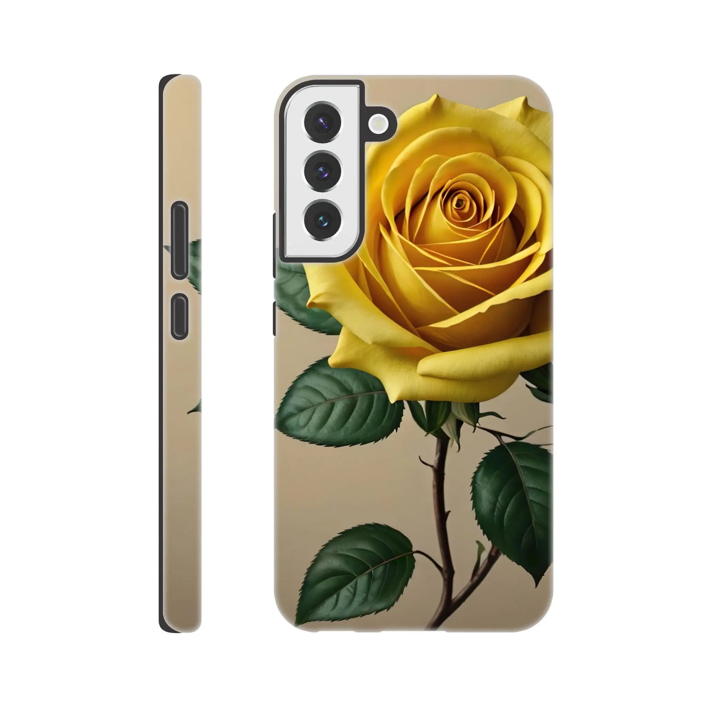 Smartphone-Hülle "Hart" - Gelbe Rose - Foto Stil, KI-Kunst, Pflanzen, Galaxy-S22-Plus - RolConArt