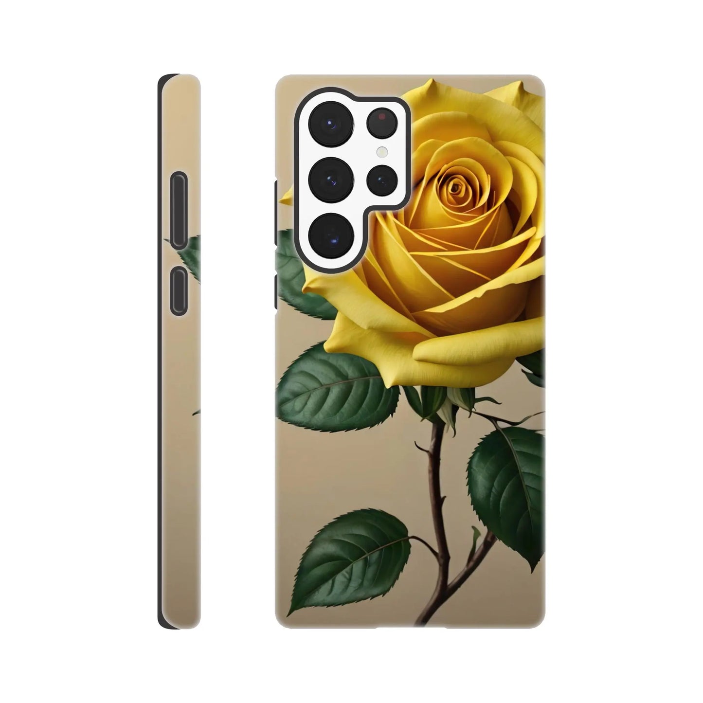 Smartphone-Hülle "Hart" - Gelbe Rose - Foto Stil, KI-Kunst, Pflanzen, Galaxy-S22-Ultra - RolConArt