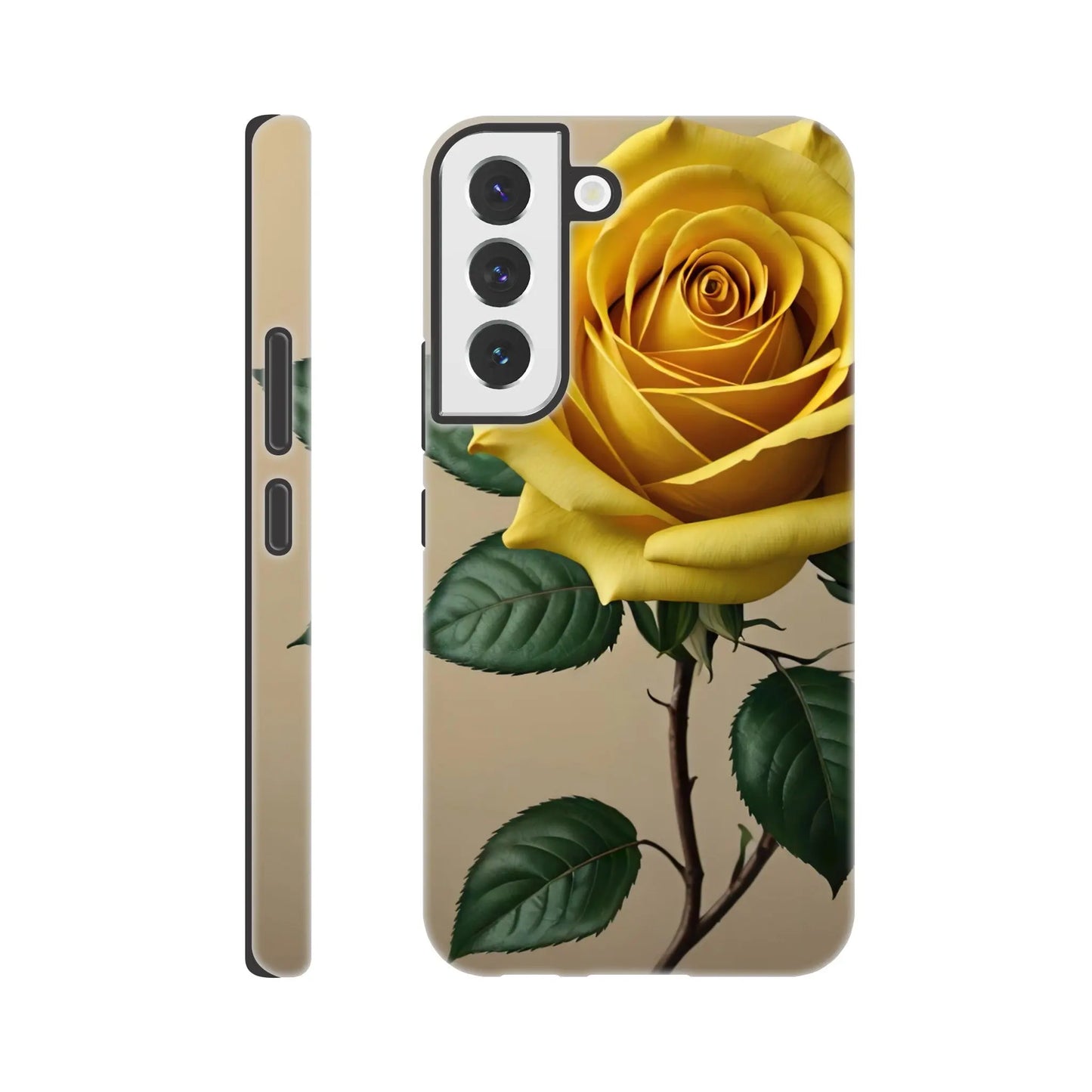 Smartphone-Hülle "Hart" - Gelbe Rose - Foto Stil, KI-Kunst, Pflanzen, Galaxy-S22 - RolConArt