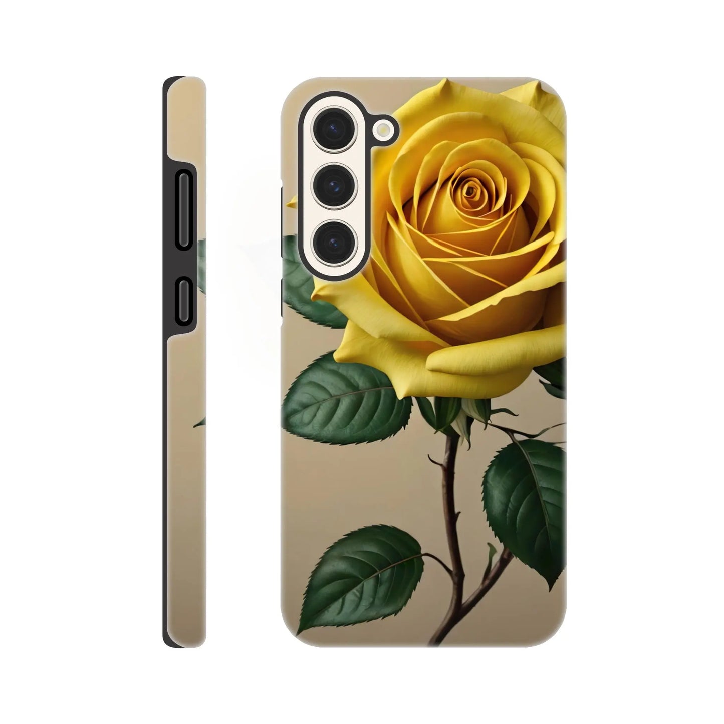 Smartphone-Hülle "Hart" - Gelbe Rose - Foto Stil, KI-Kunst, Pflanzen, Galaxy-S23-Plus - RolConArt