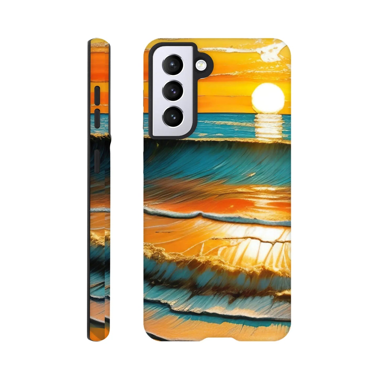 Smartphone-Hülle "Hart" - Kraftvolles Meer - Digitaler Stil, KI-Kunst, Landschaften, Galaxy-S21 - RolConArt