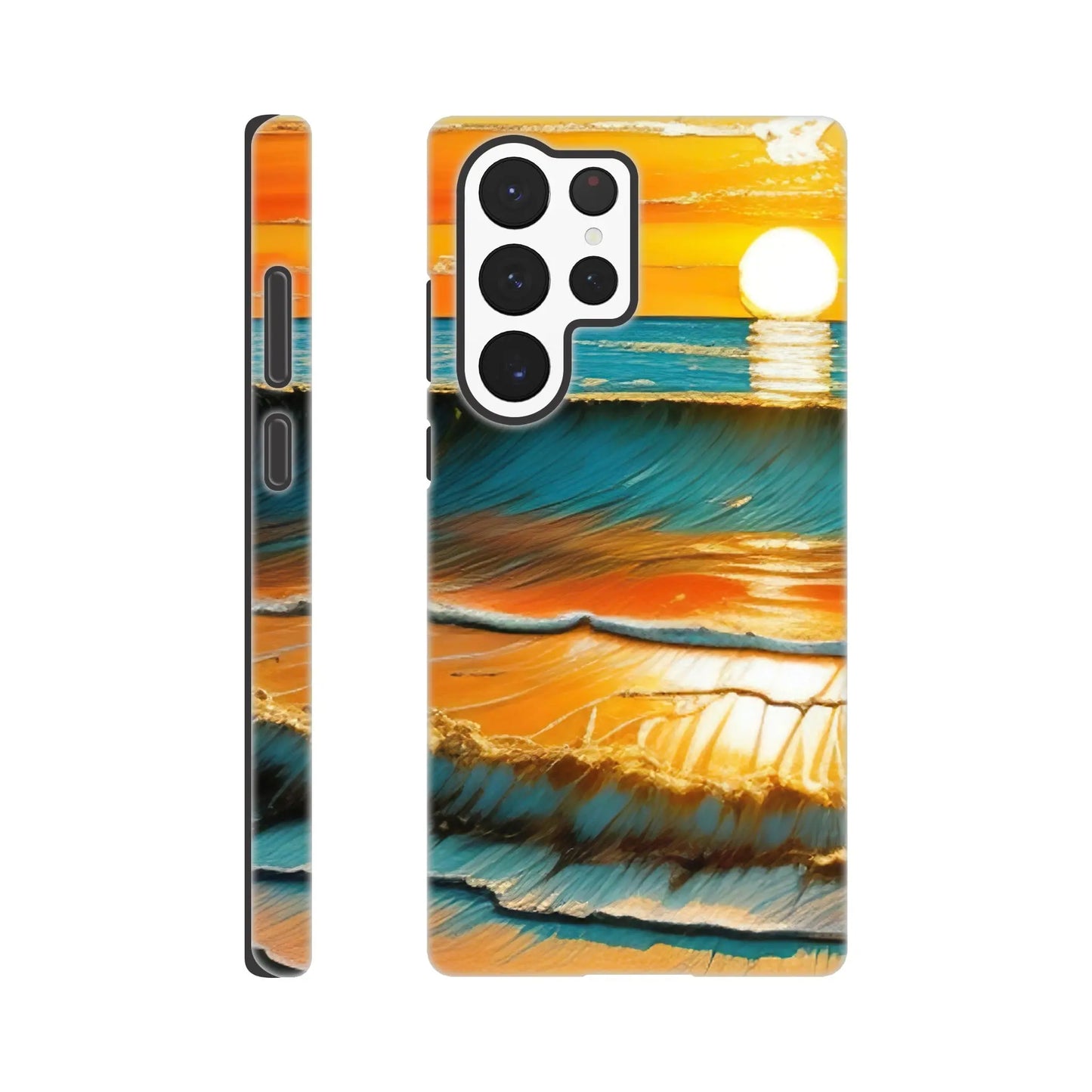 Smartphone-Hülle "Hart" - Kraftvolles Meer - Digitaler Stil, KI-Kunst, Landschaften, Galaxy-S22-Ultra - RolConArt