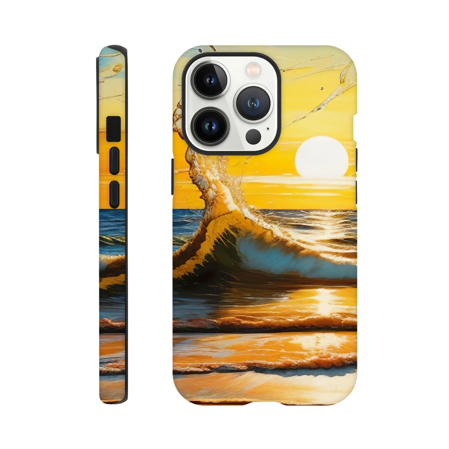 Smartphone-Hülle "Hart" - Kraftvolles Meer - Digitaler Stil, KI-Kunst, Landschaften, iPhone-13-Pro - RolConArt