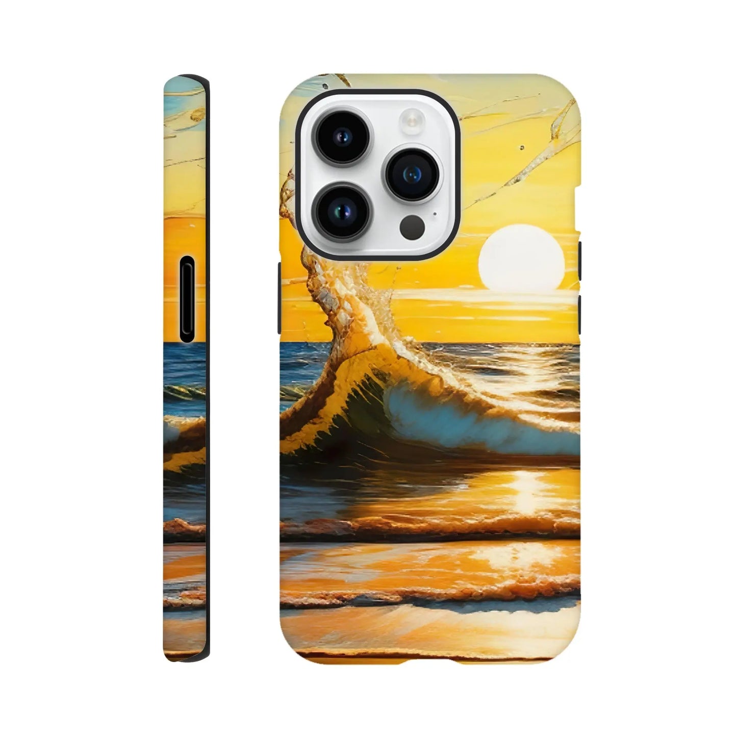 Smartphone-Hülle "Hart" - Kraftvolles Meer - Digitaler Stil, KI-Kunst, Landschaften, iPhone-14-Pro - RolConArt