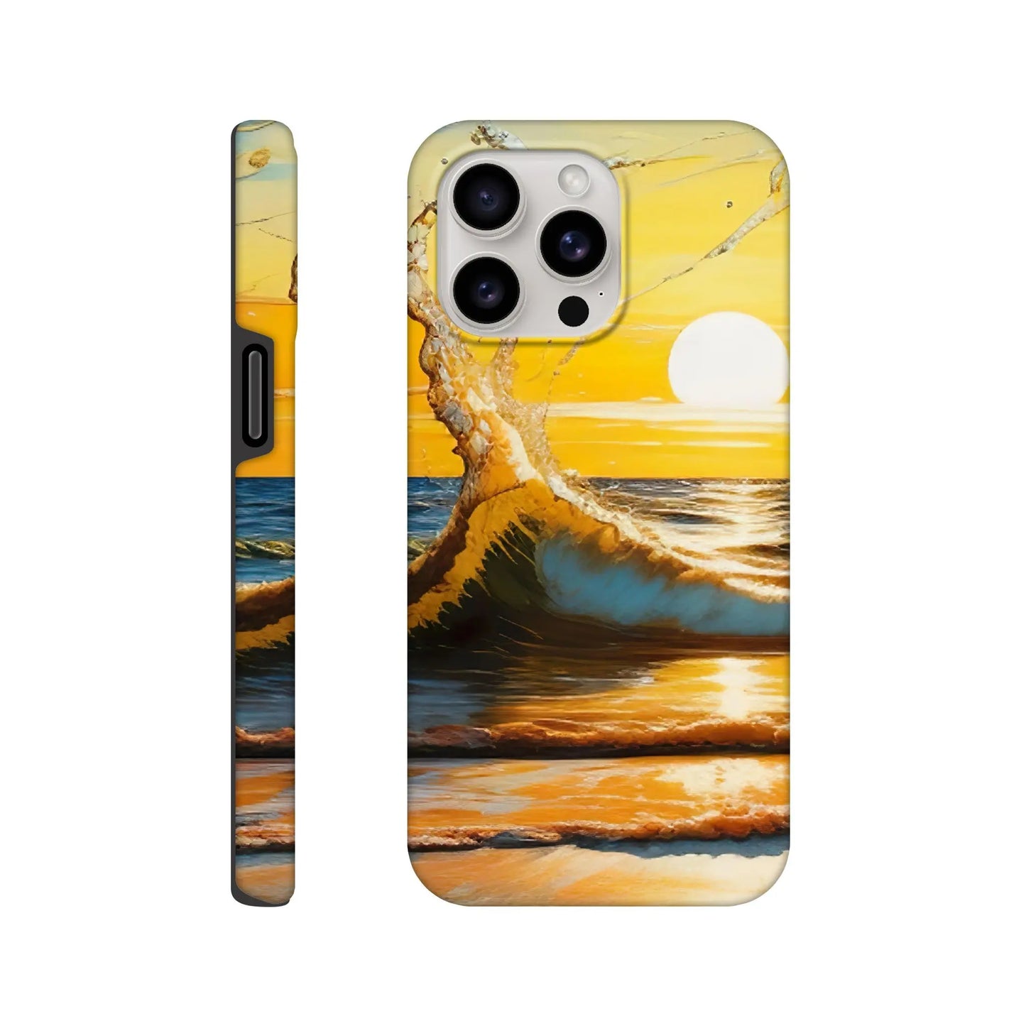 Smartphone-Hülle "Hart" - Kraftvolles Meer - Digitaler Stil, KI-Kunst, Landschaften, iPhone-15-Pro-Max - RolConArt