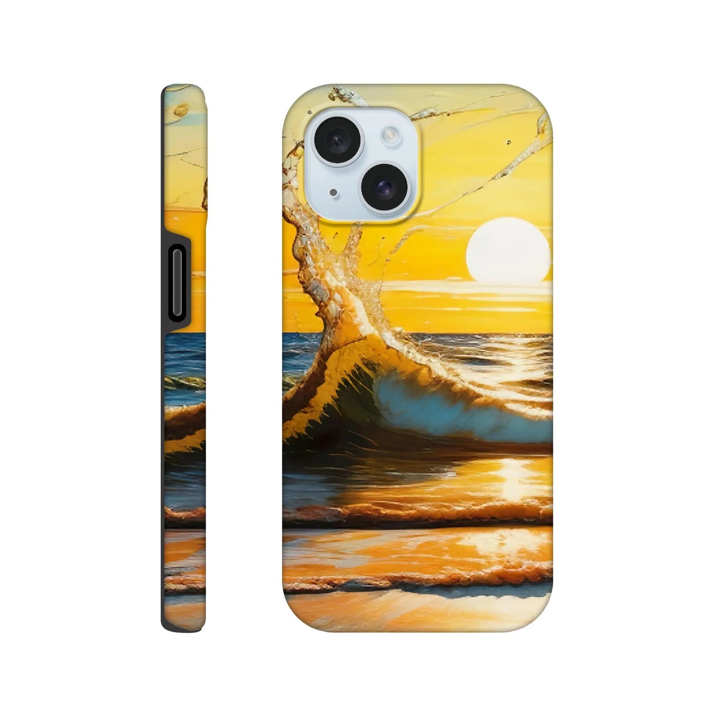 Smartphone-Hülle "Hart" - Kraftvolles Meer - Digitaler Stil, KI-Kunst, Landschaften, iPhone-15 - RolConArt